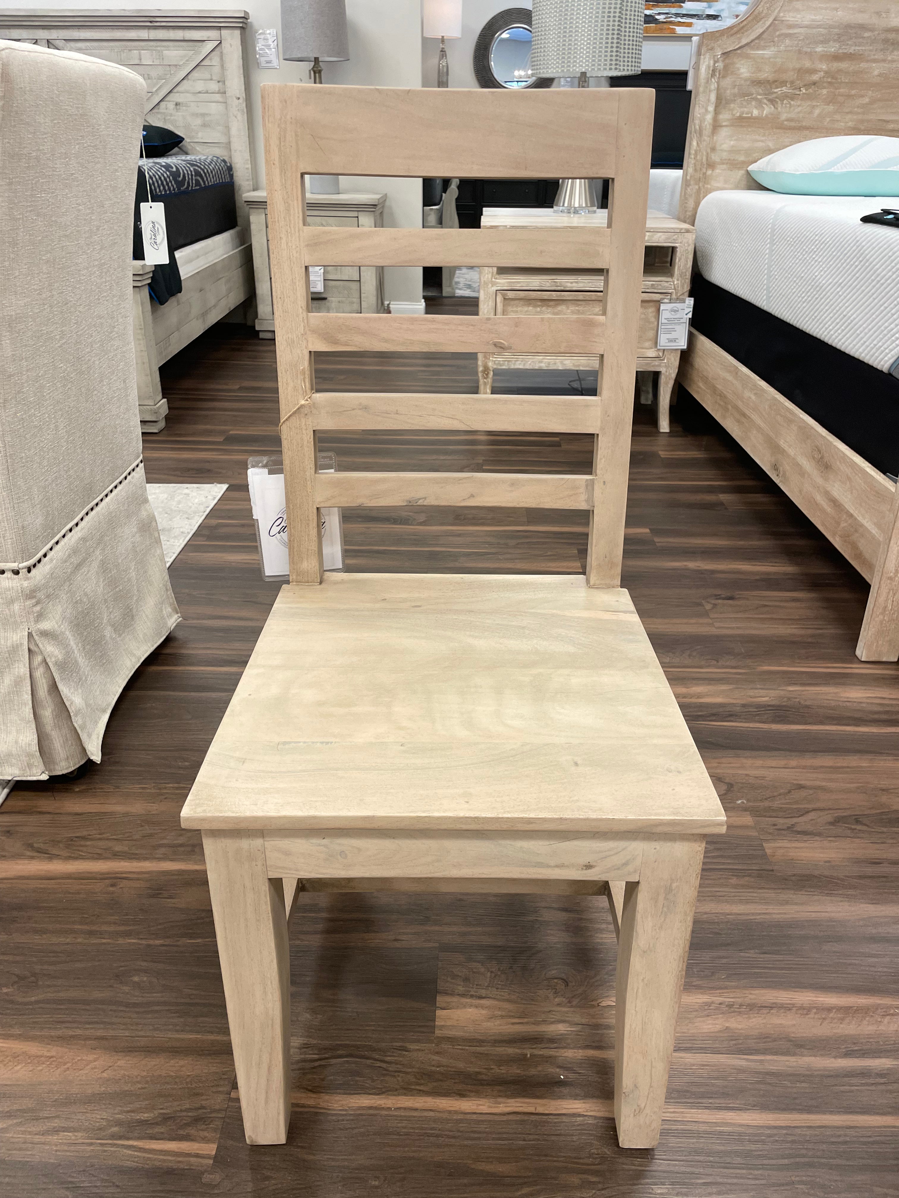 Malcolm Acacia Ladderback Dining Chair - New White Wash