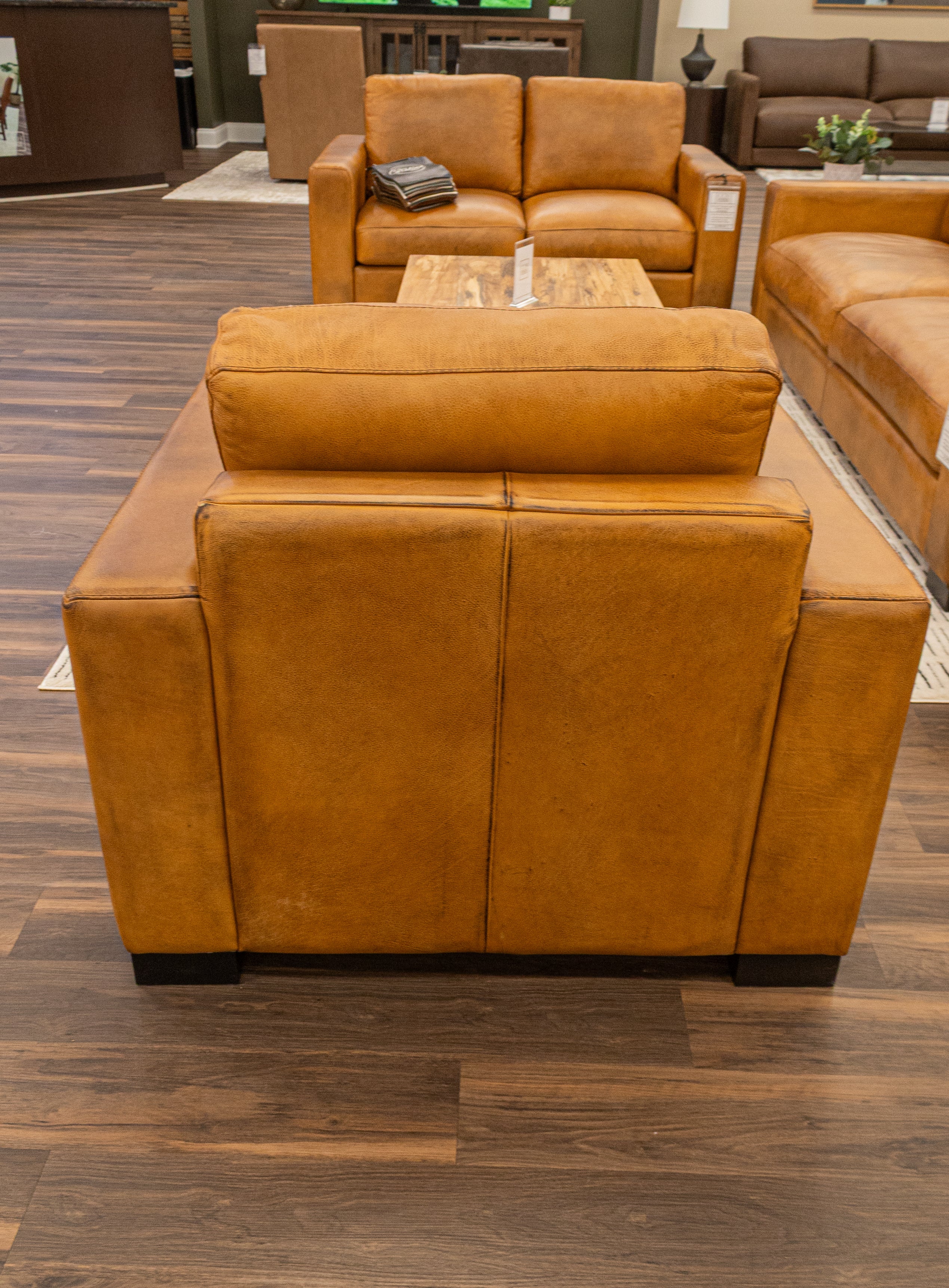 Norton 39" Top Grain Leather Chair - Diva Mustang