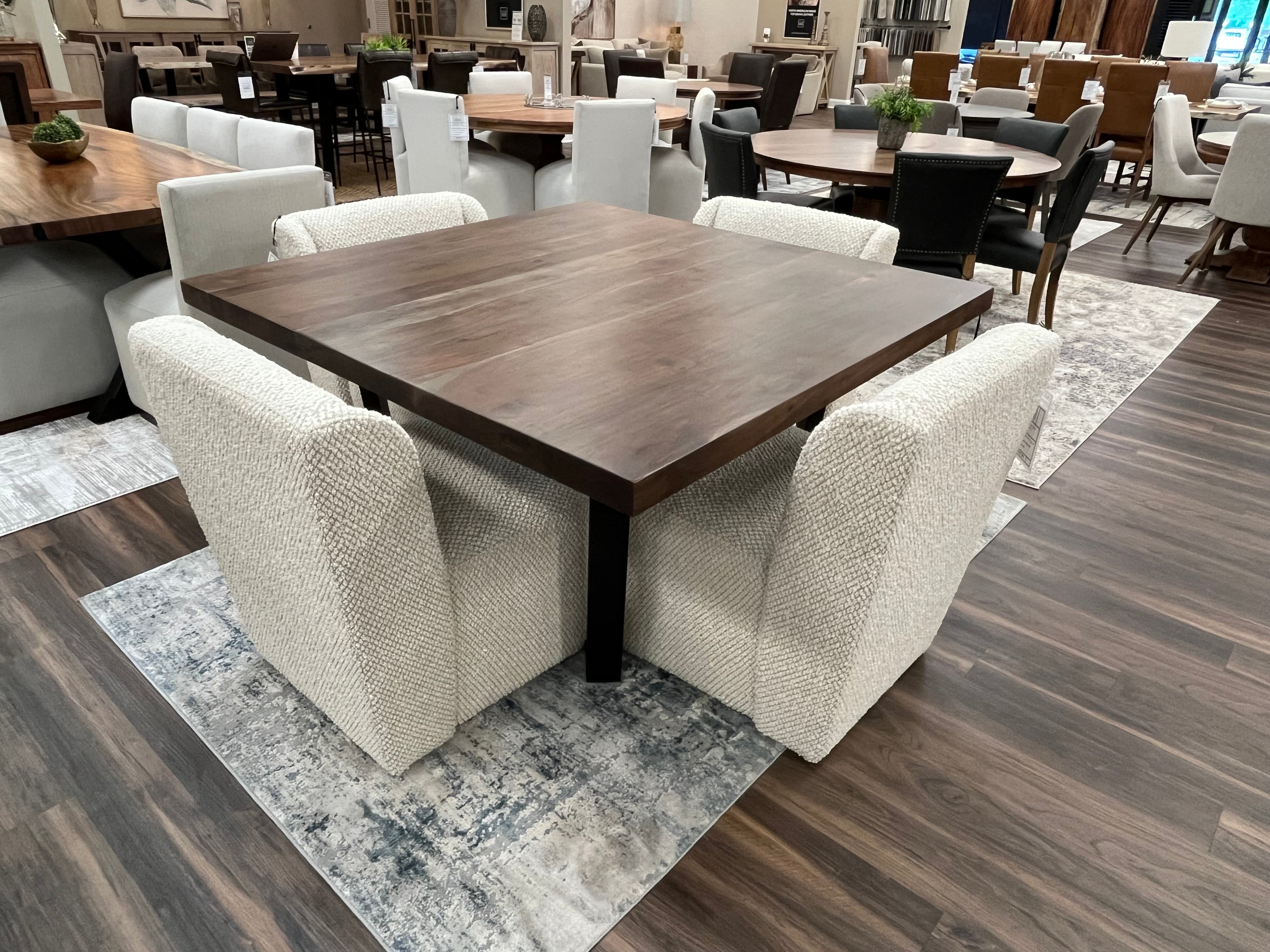 Maxwell Acacia 54" Square Dining Table - Natural + Smoke