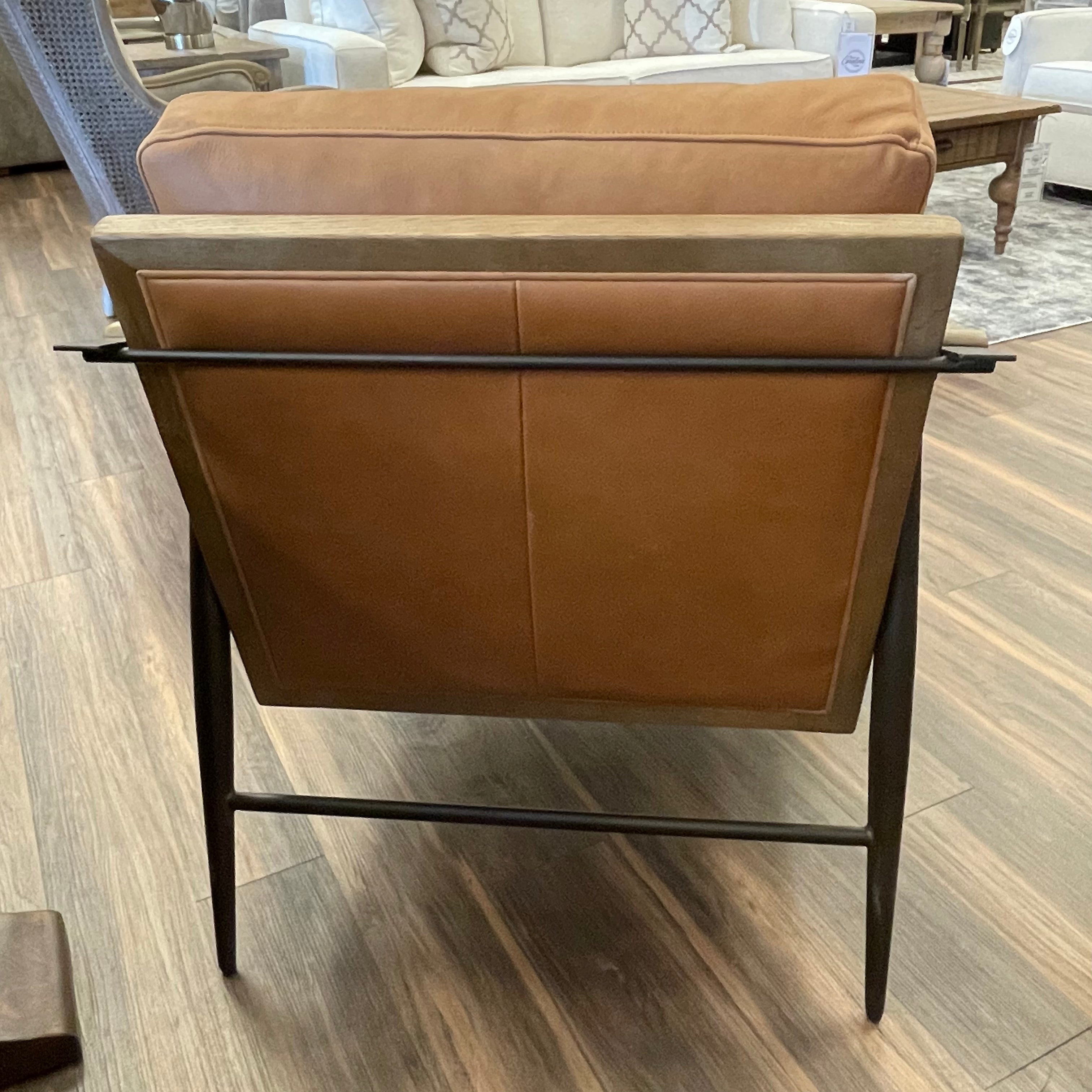 Clark 29" Top Grain Leather Occasional Chair - Cognac