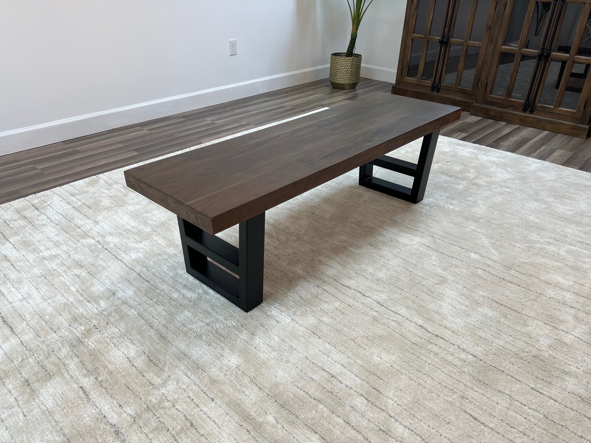 Maxwell 60" Acacia Dining Bench - Natural + Smoke