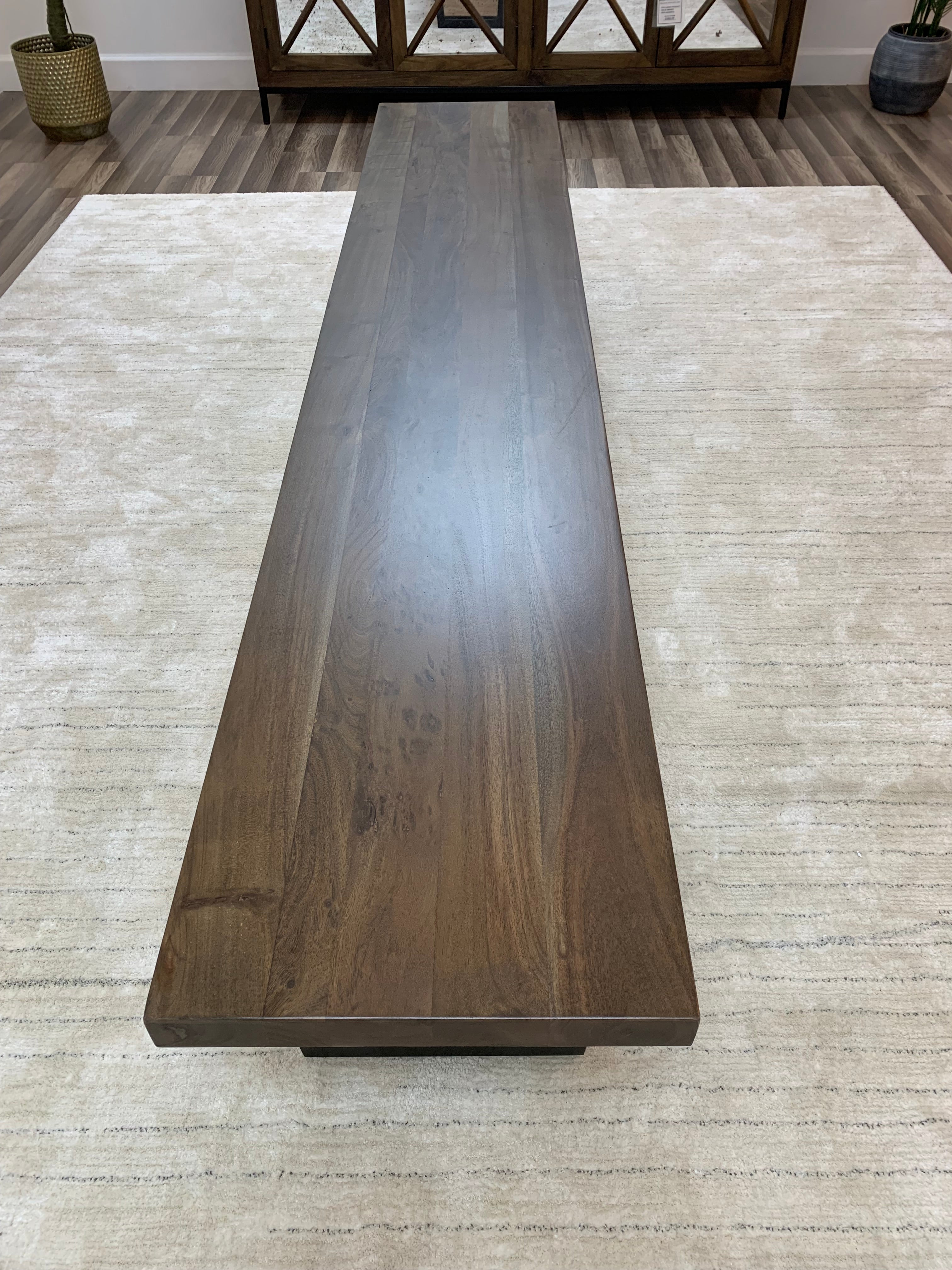 Maxwell 96" Acacia Dining Bench - Natural + Smoke