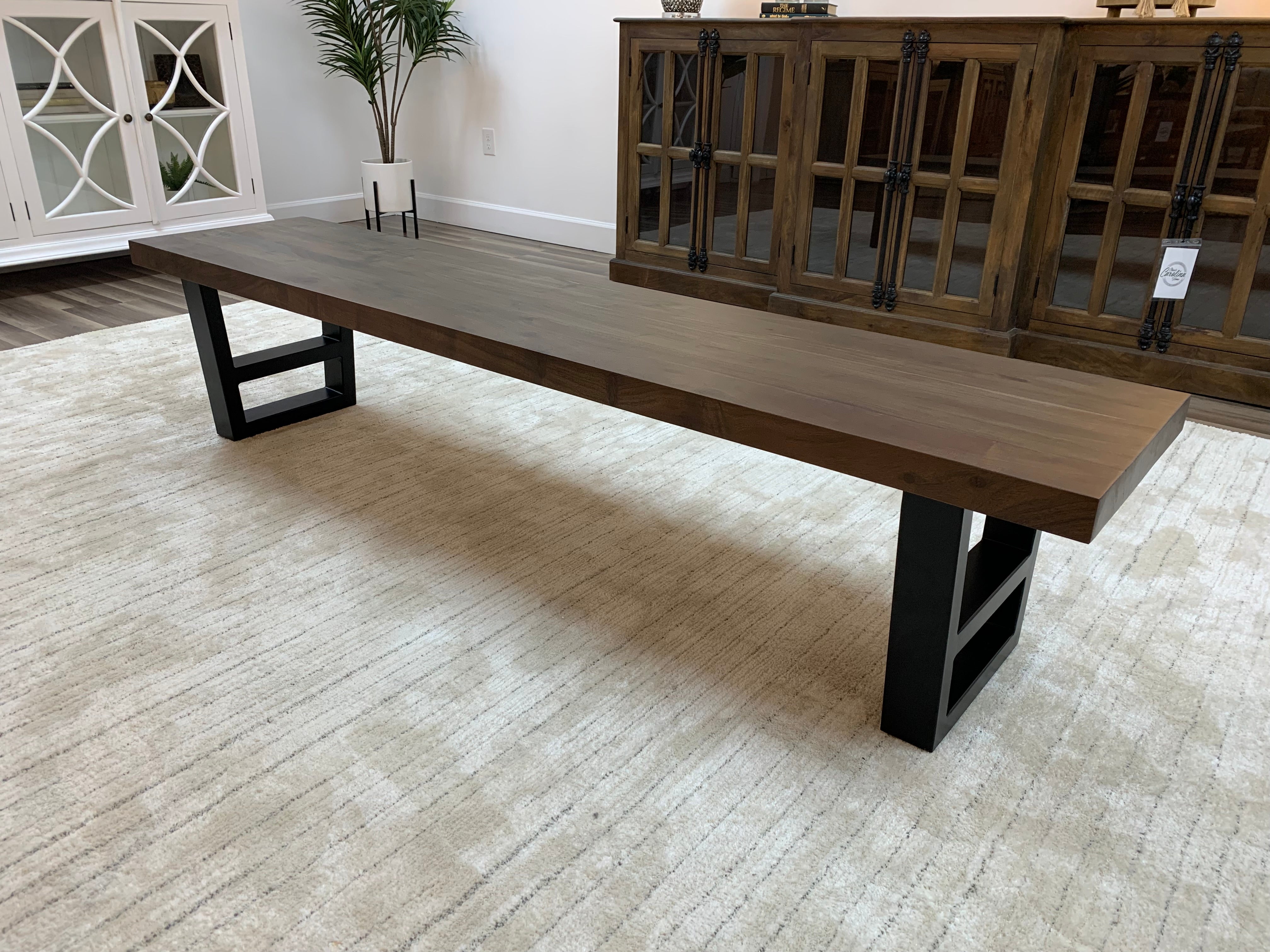 Maxwell 84" Acacia Dining Bench - Natural + Smoke