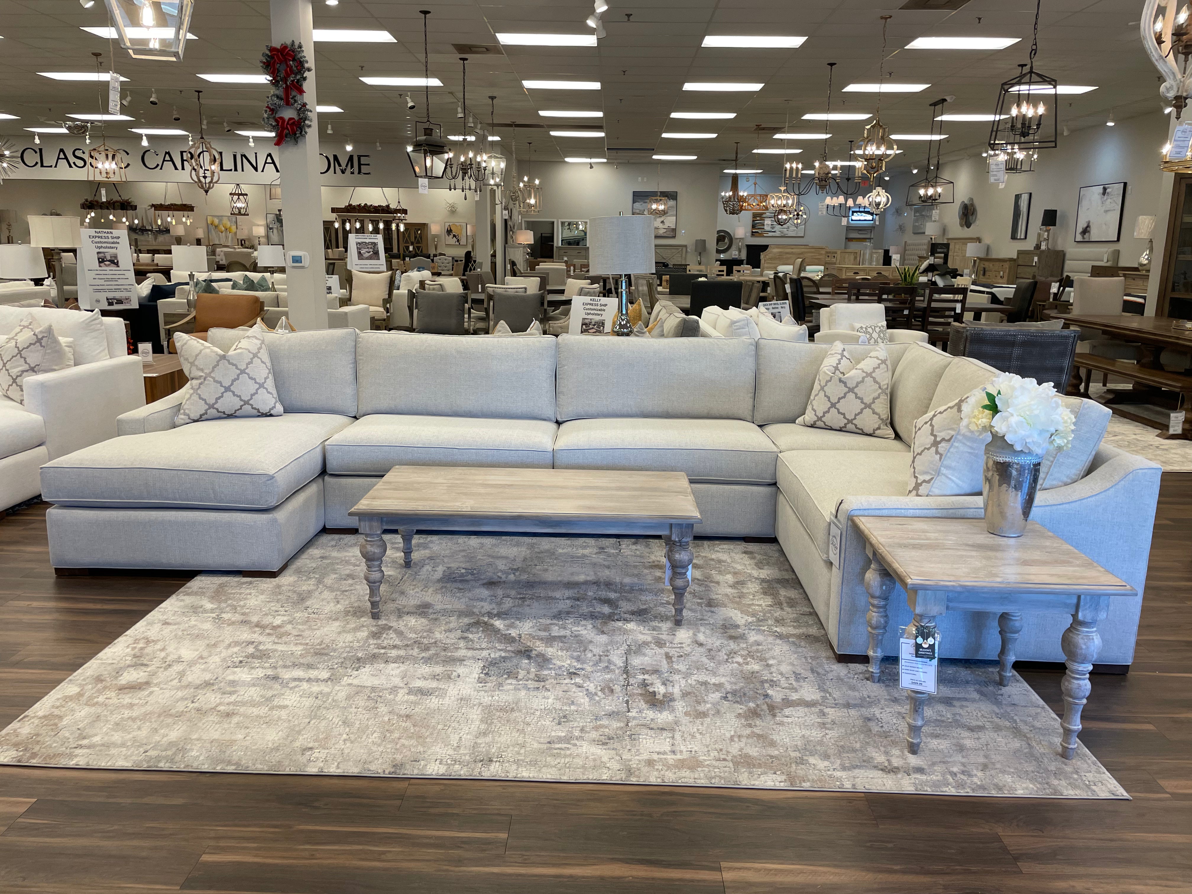 Hannah Express Ship 166" x 91" Sectional w/LAF Chaise - Crypton Quicksilver