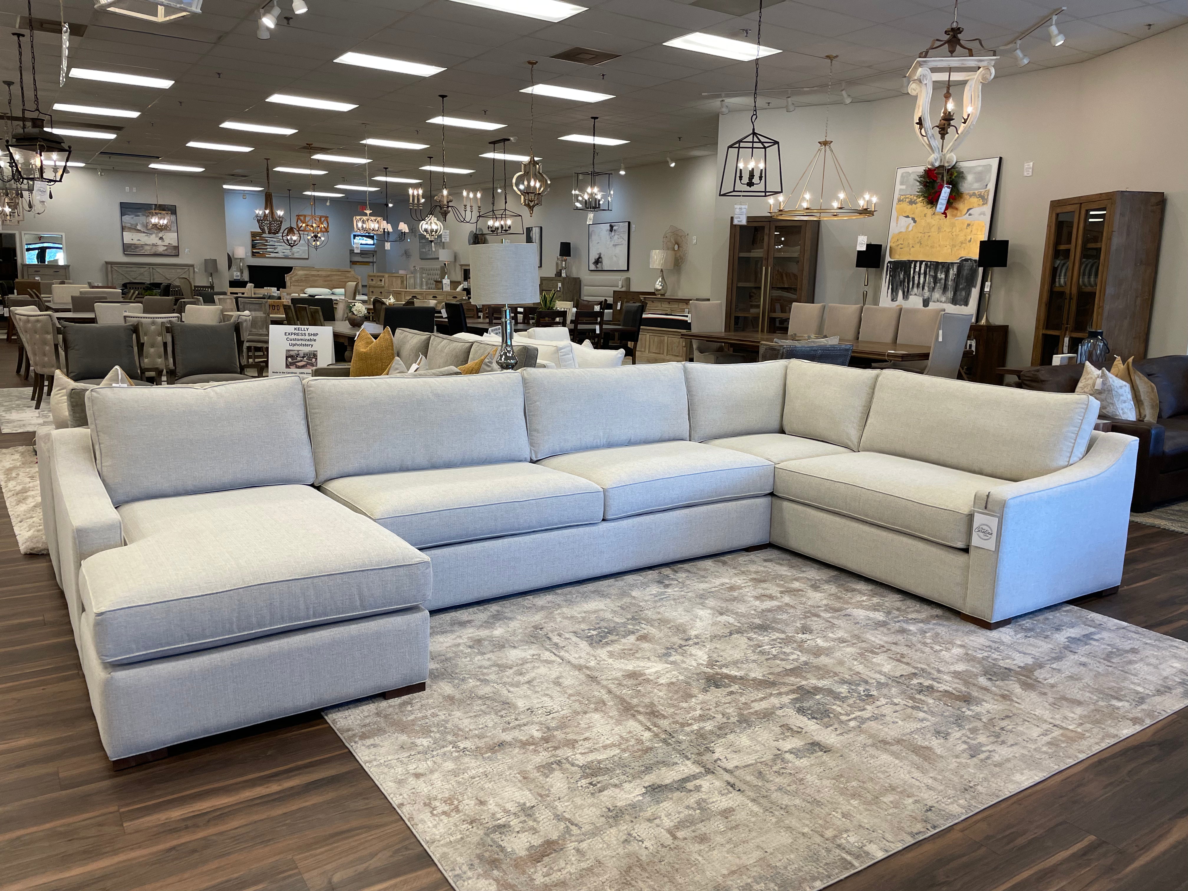 Hannah Express Ship 166" x 91" Sectional w/LAF Chaise - Crypton Quicksilver