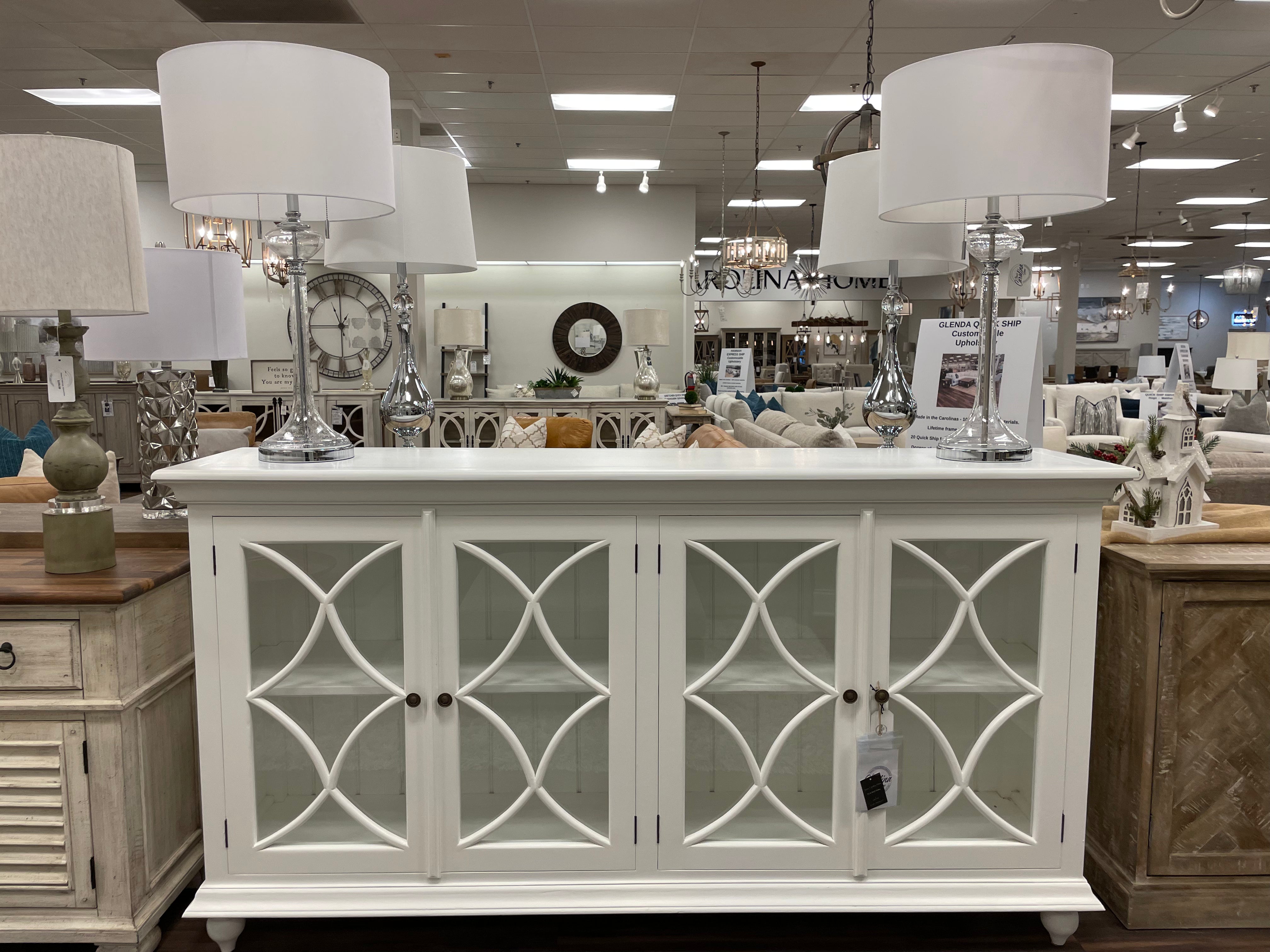 Hamilton 82" Mahogany 4 Door Sideboard - Architectural White