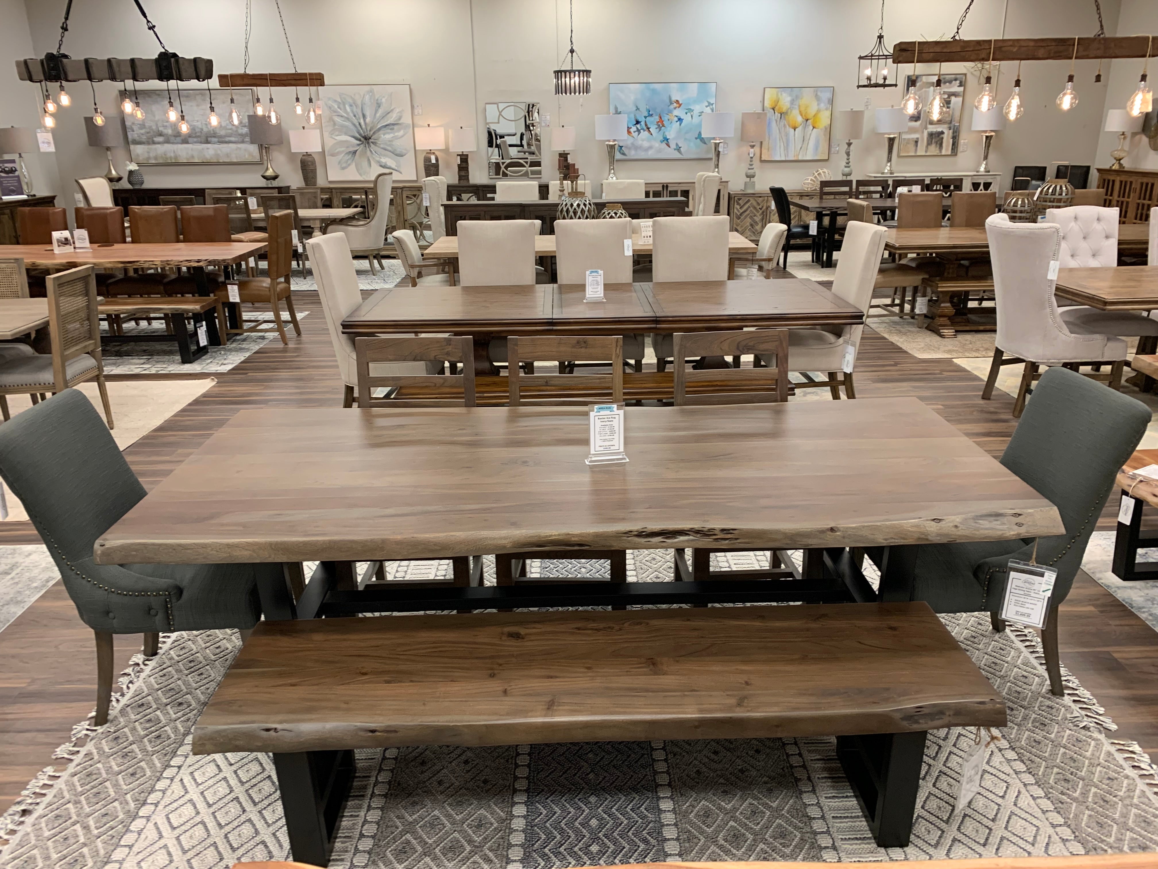 Malcolm Acacia 96" Live Edge Dining Table - Natural + Smoke