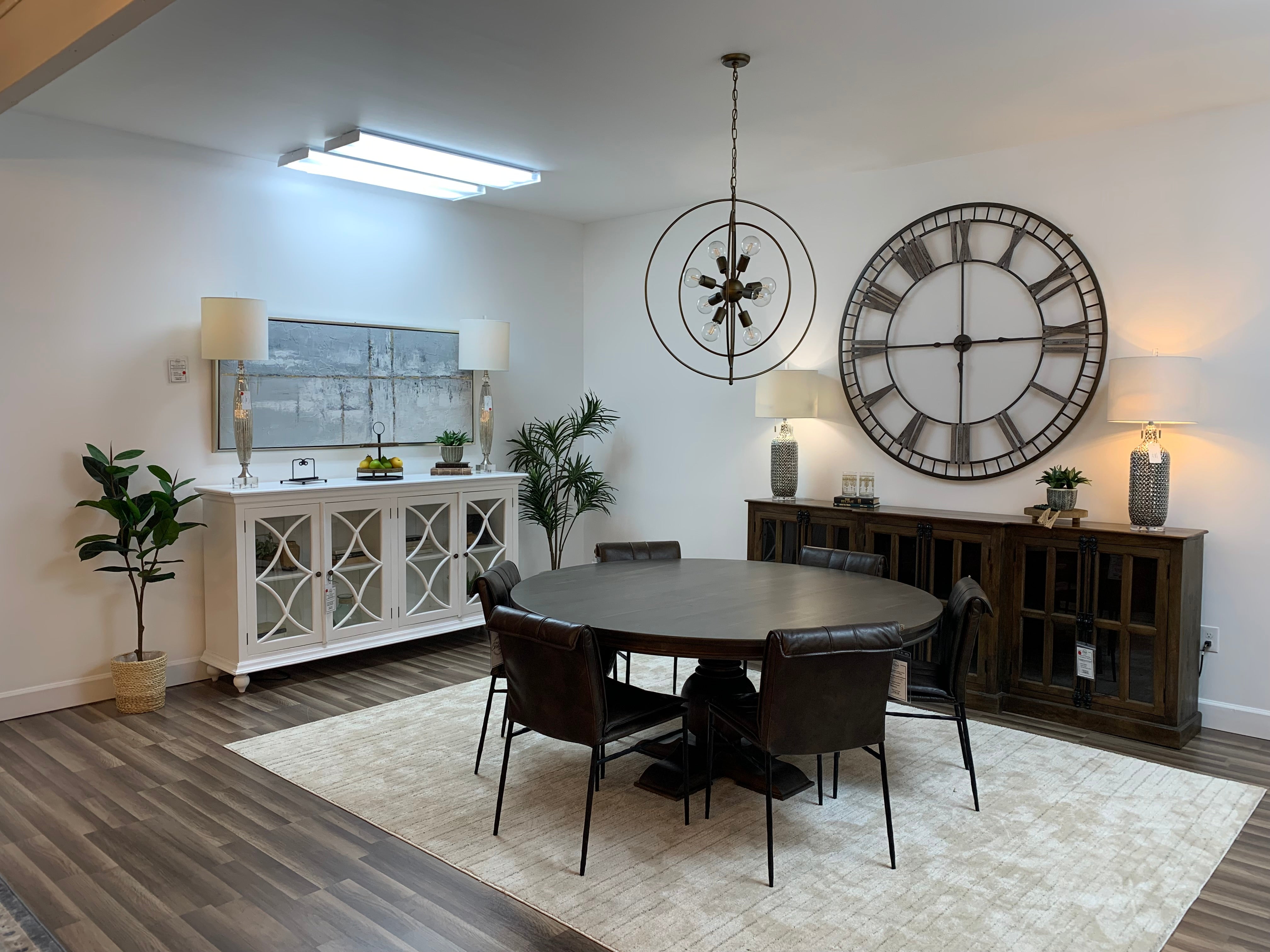 Marcia 72" Acacia Round Dining Table - Natural + Smoke