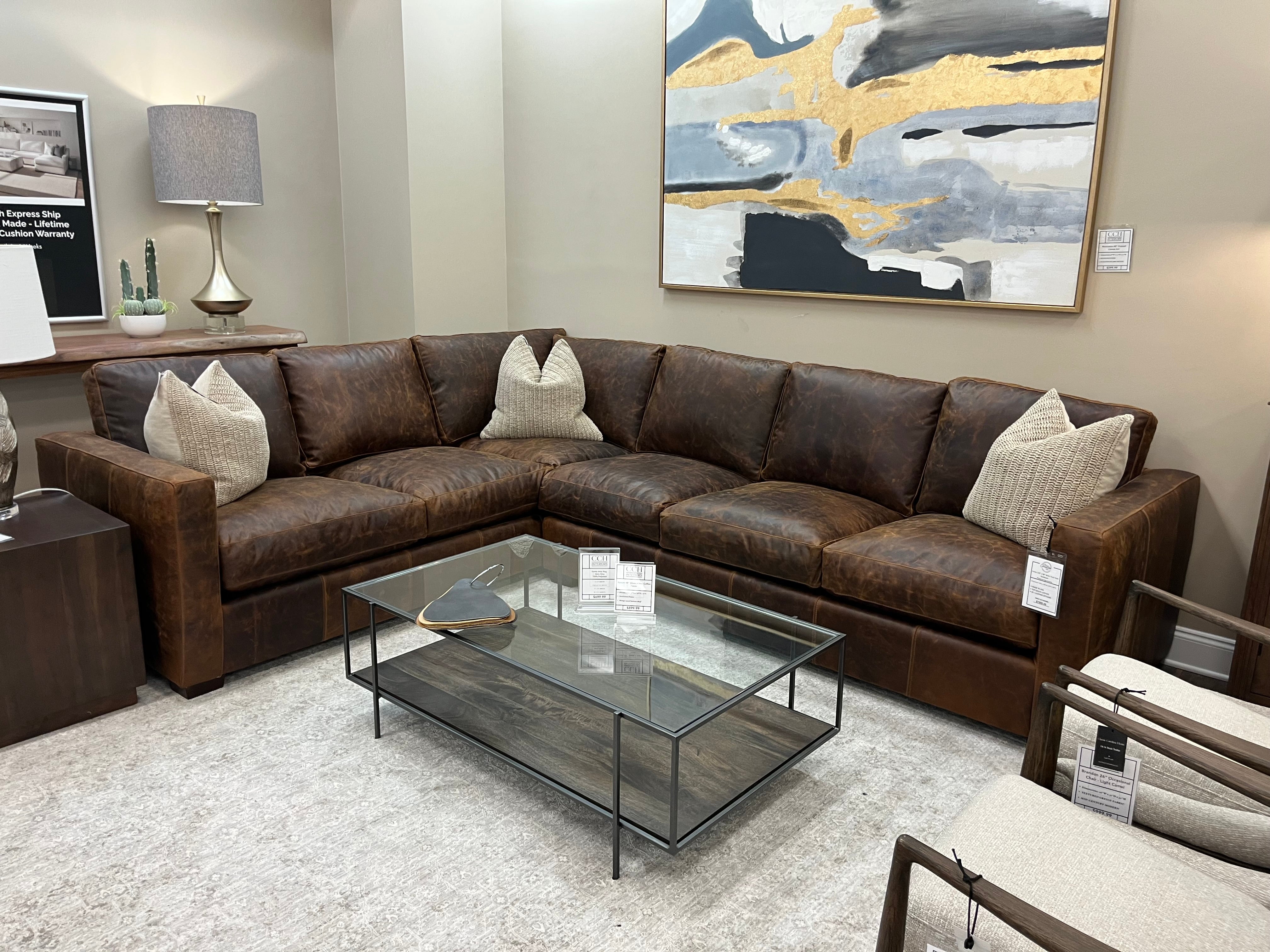 Casey 123" x 98" Wide Track Arm Sectional - Preserve Sycamore