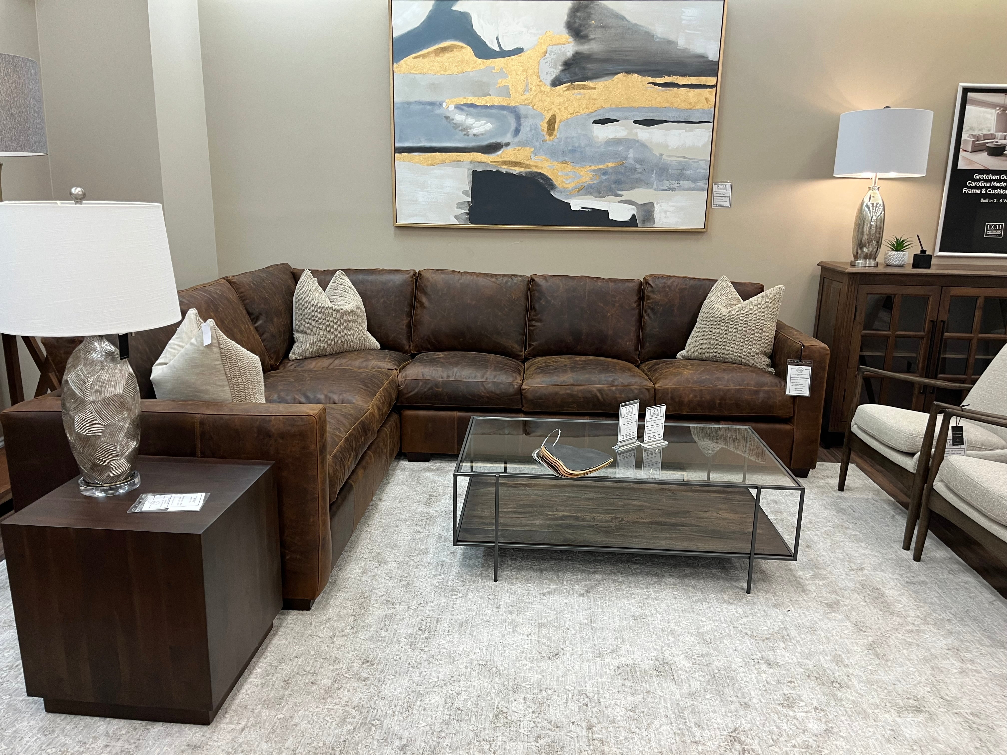 Casey 123" x 98" Wide Track Arm Sectional - Preserve Sycamore