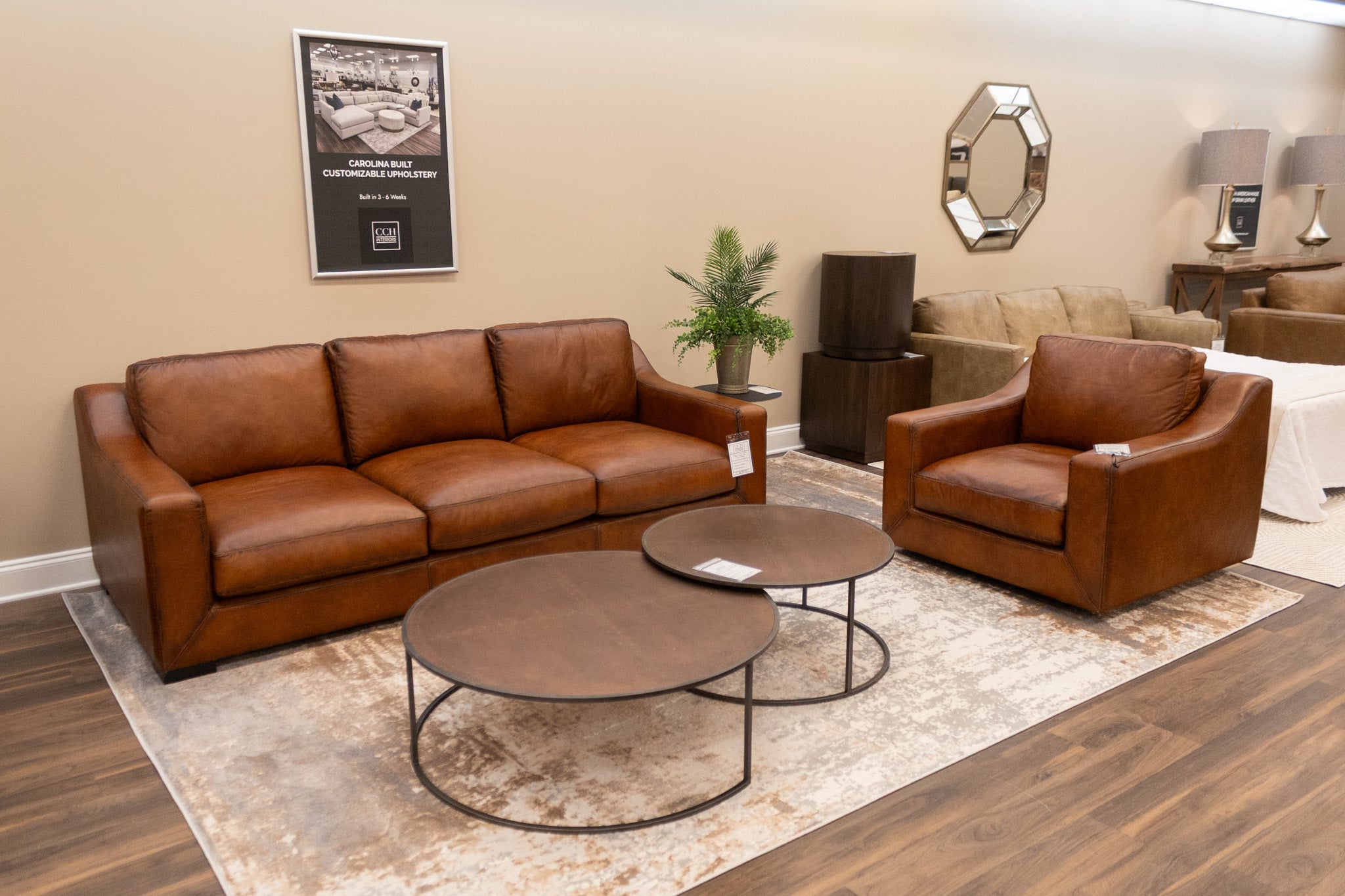 Leonardo Luxe 96" Top Grain Leather 2 Cushion Sofa - Daytona Antique