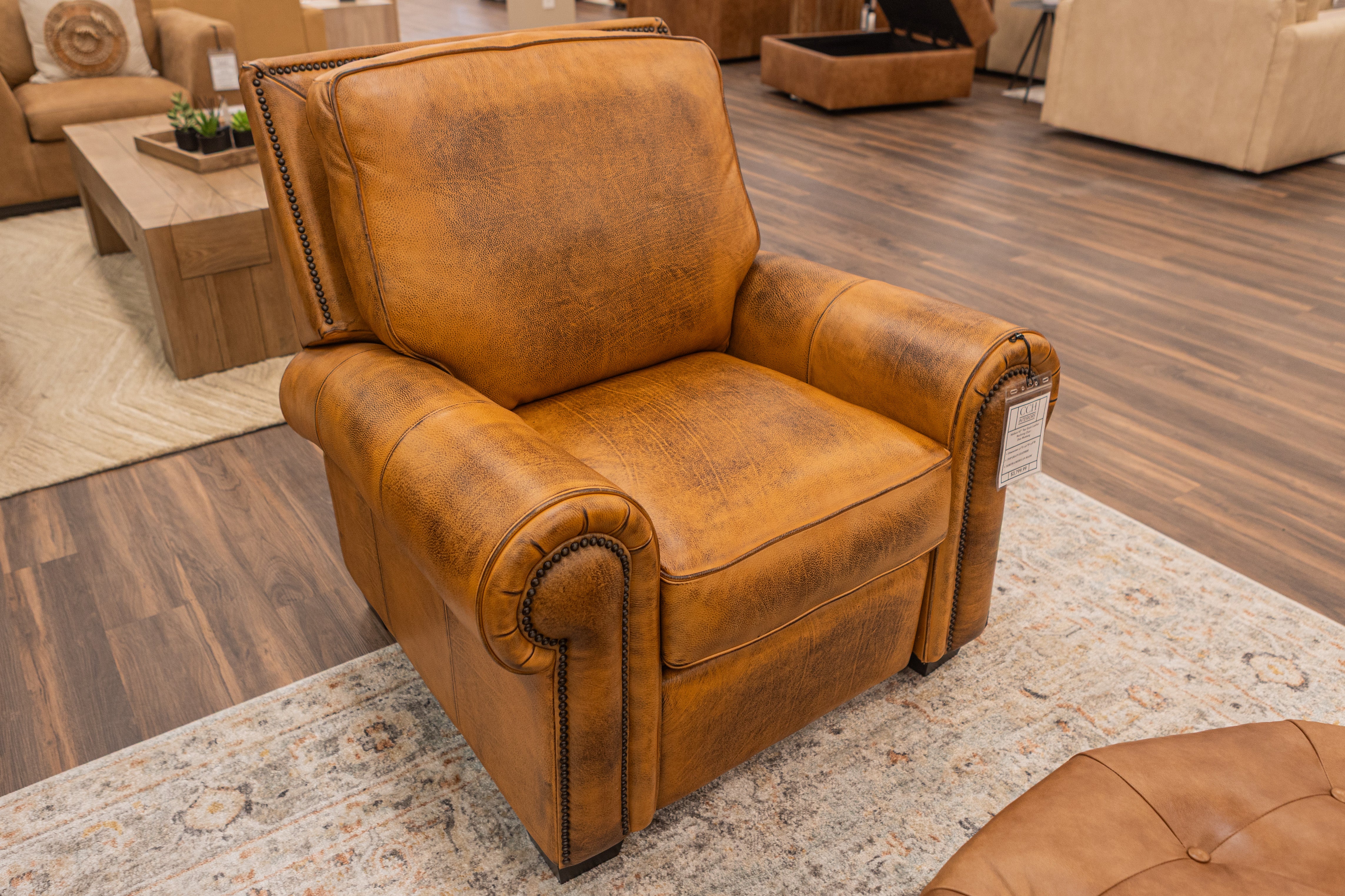 Wallace 45" Top Grain Leather Chair - Diva Mustang