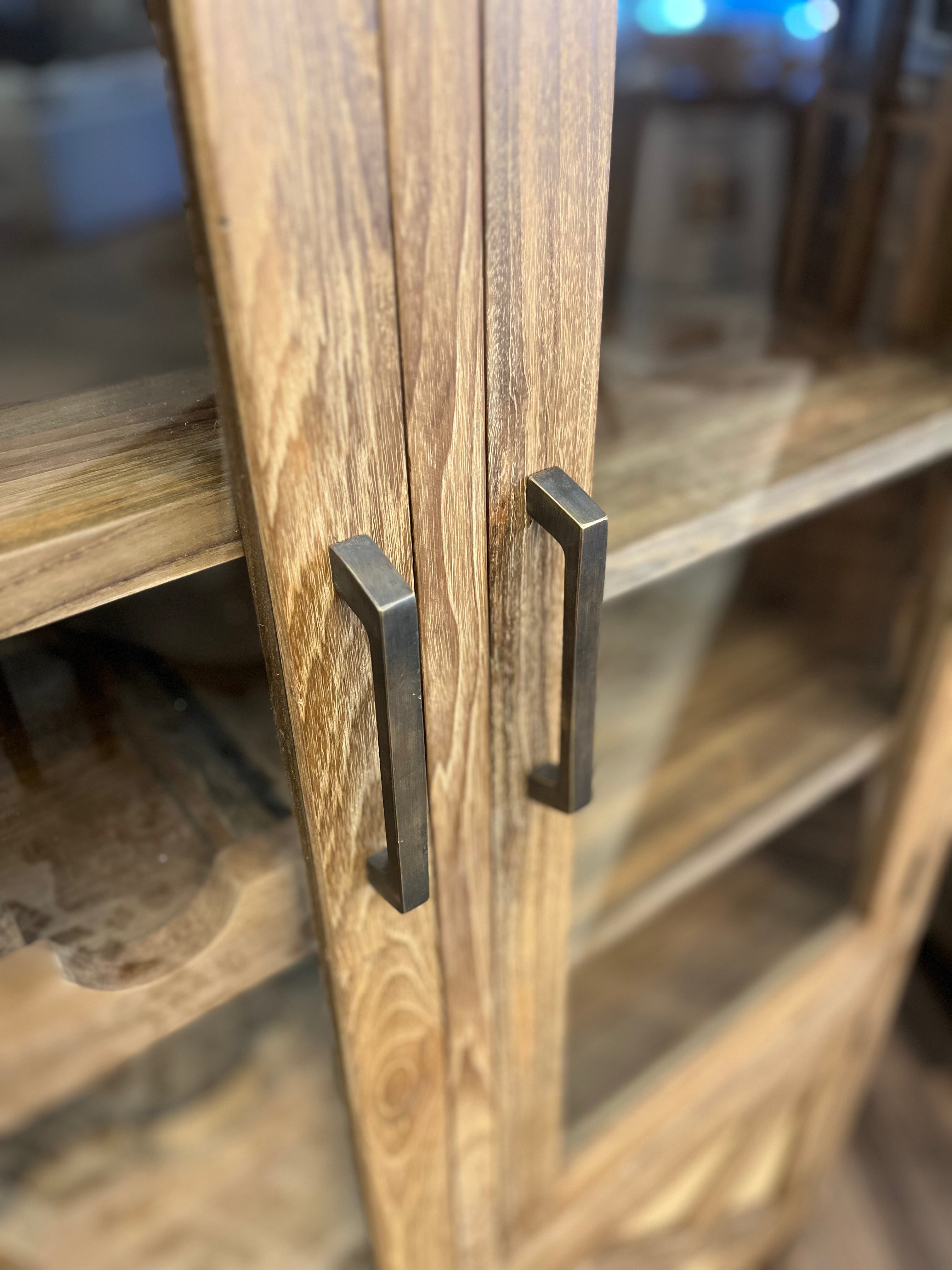 Sylvan 60" Teak & Rattan Wine Cabinet - Straw Wash