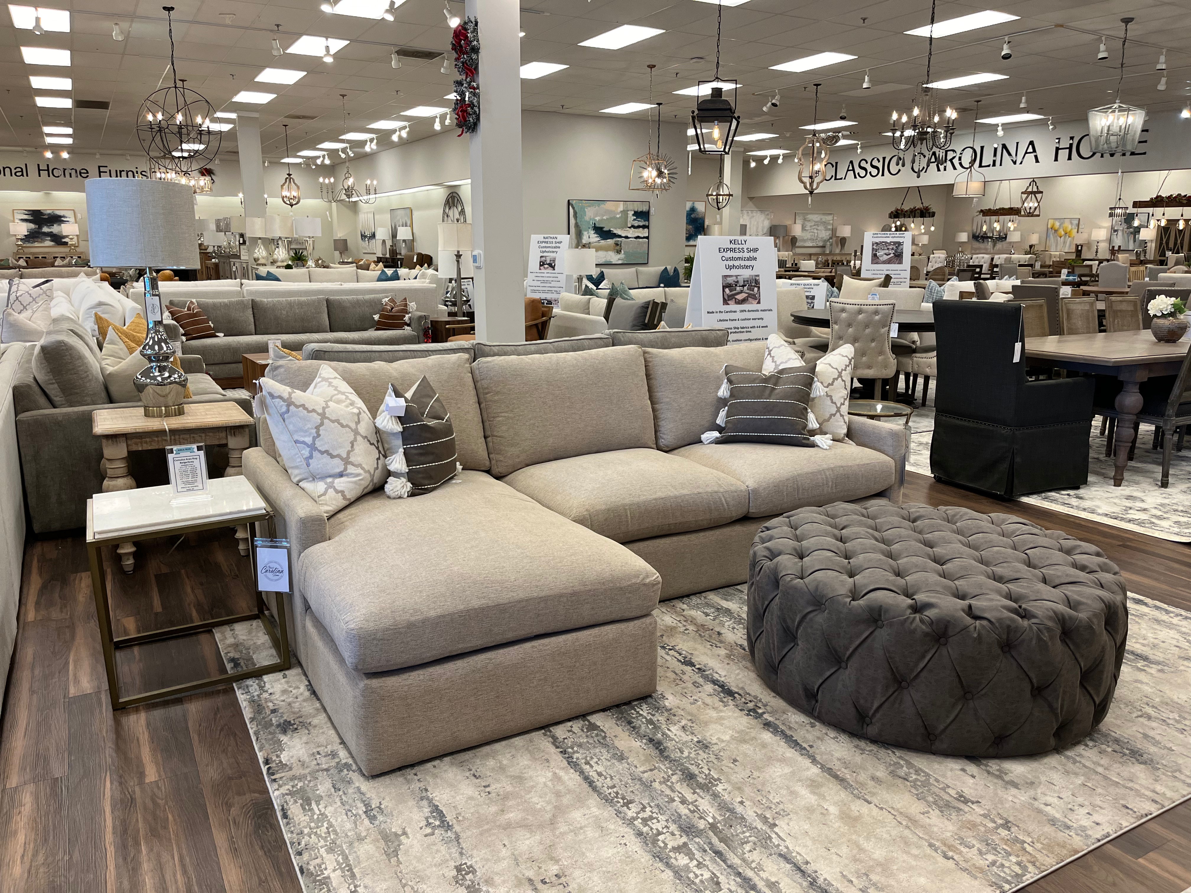 Ethan Quick Ship 104" 2 Cushion Sofa + LAF Chaise - Performance Oatmeal