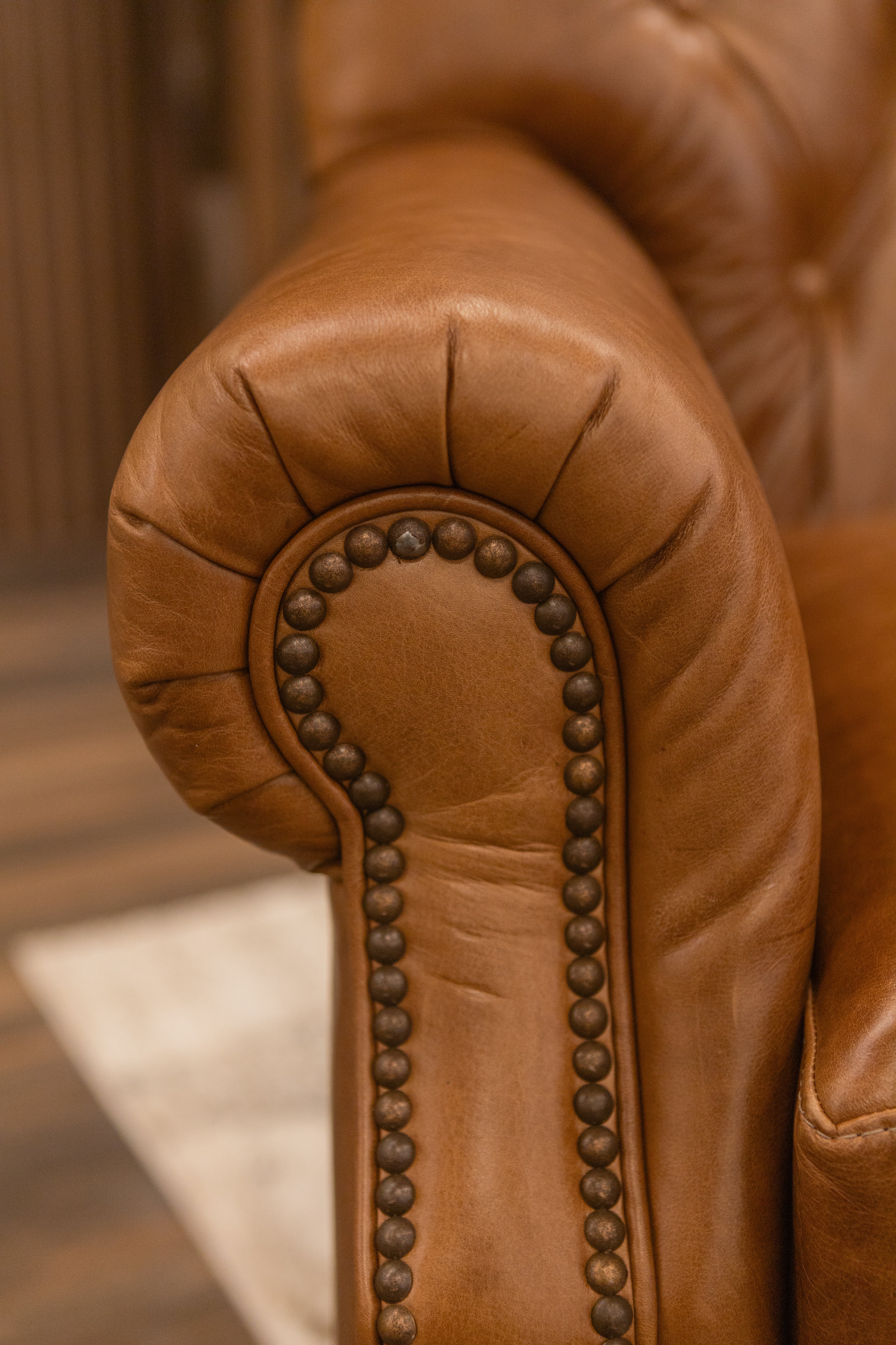 Hoss 37" Tufted Top Grain Leather Club Chair - River Stecco