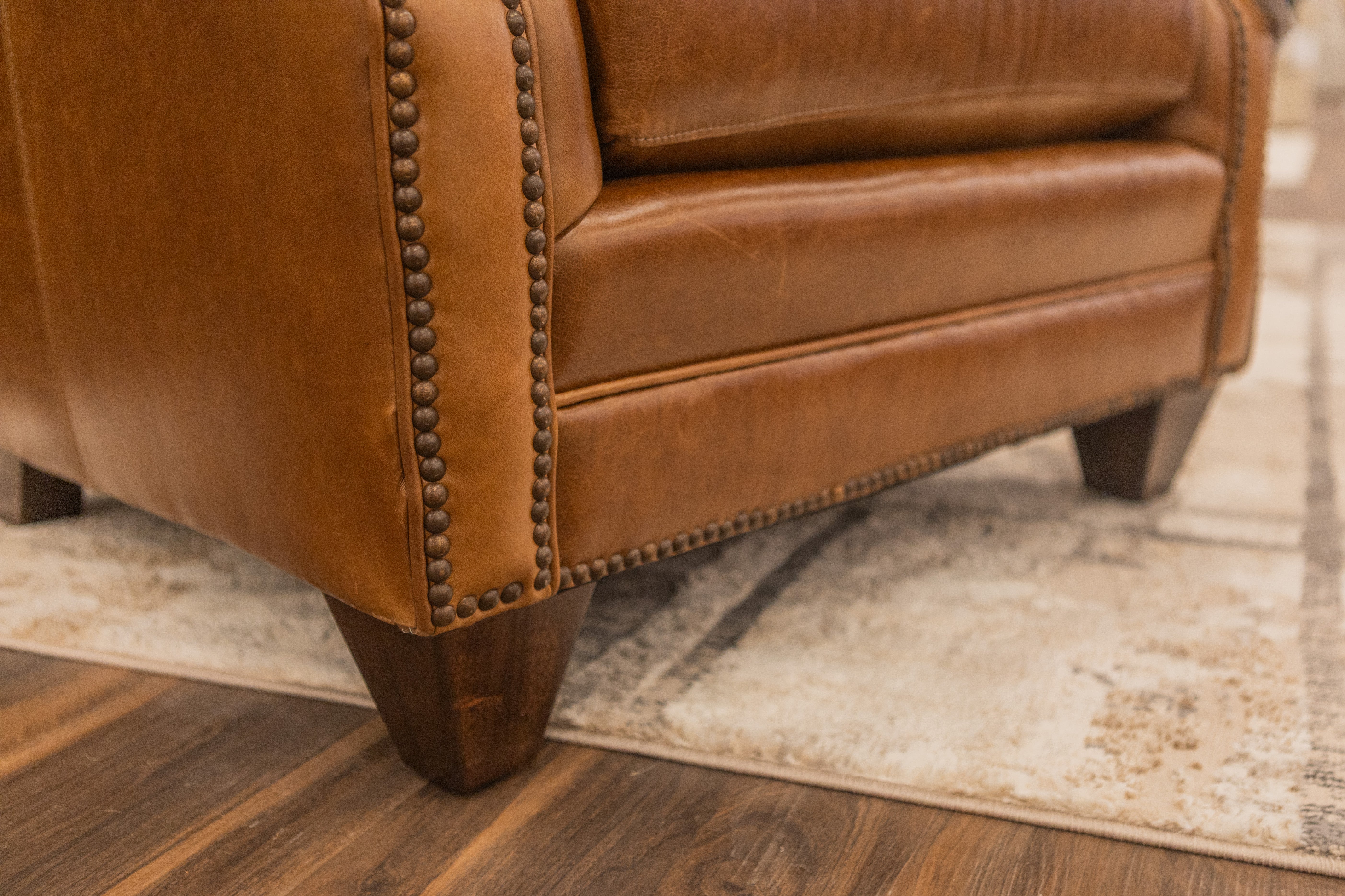 Hoss 37" Tufted Top Grain Leather Club Chair - River Stecco