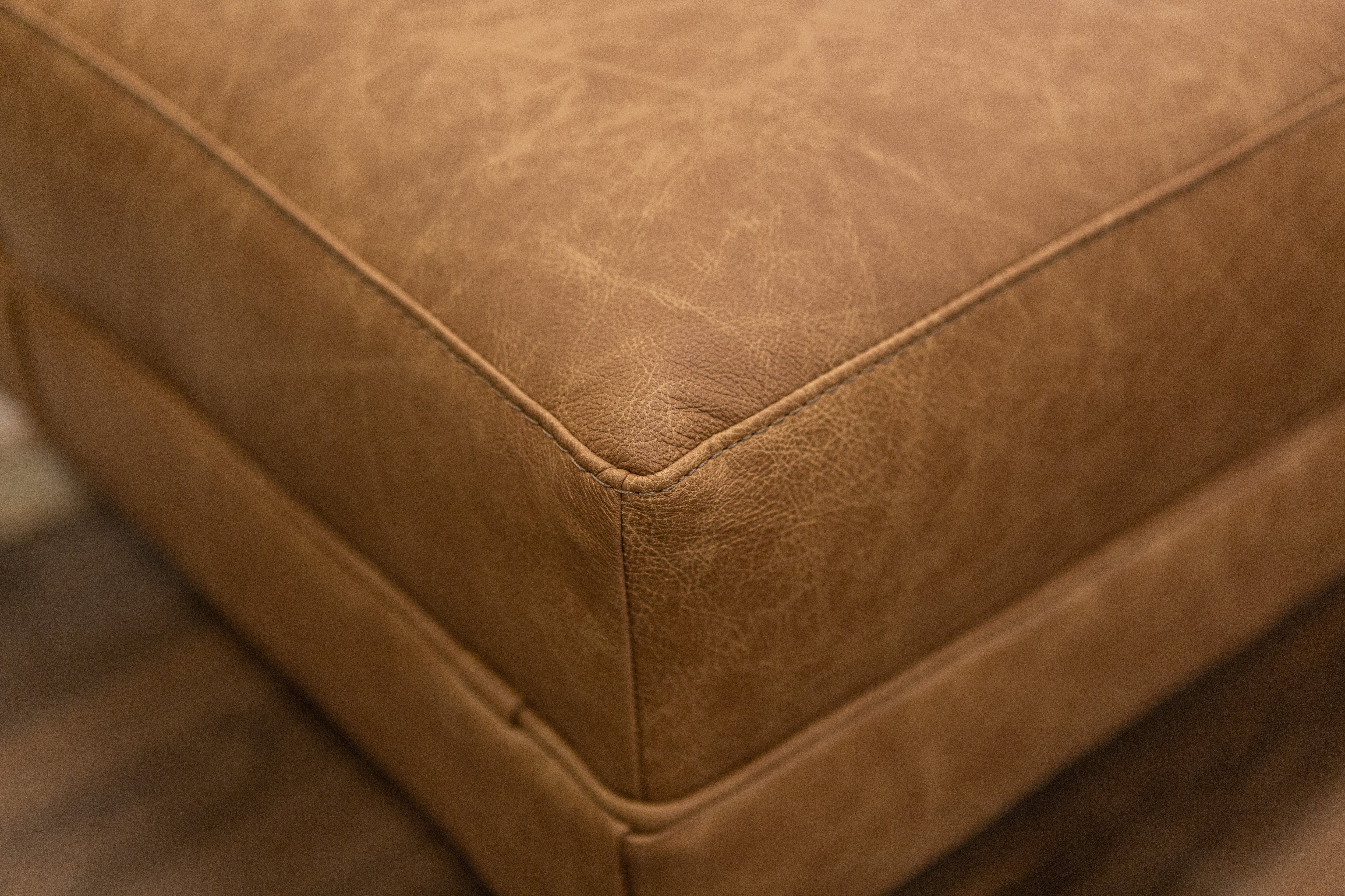 Dutton 46" Customizable Rectangle Top Grain Leather Cocktail Ottoman