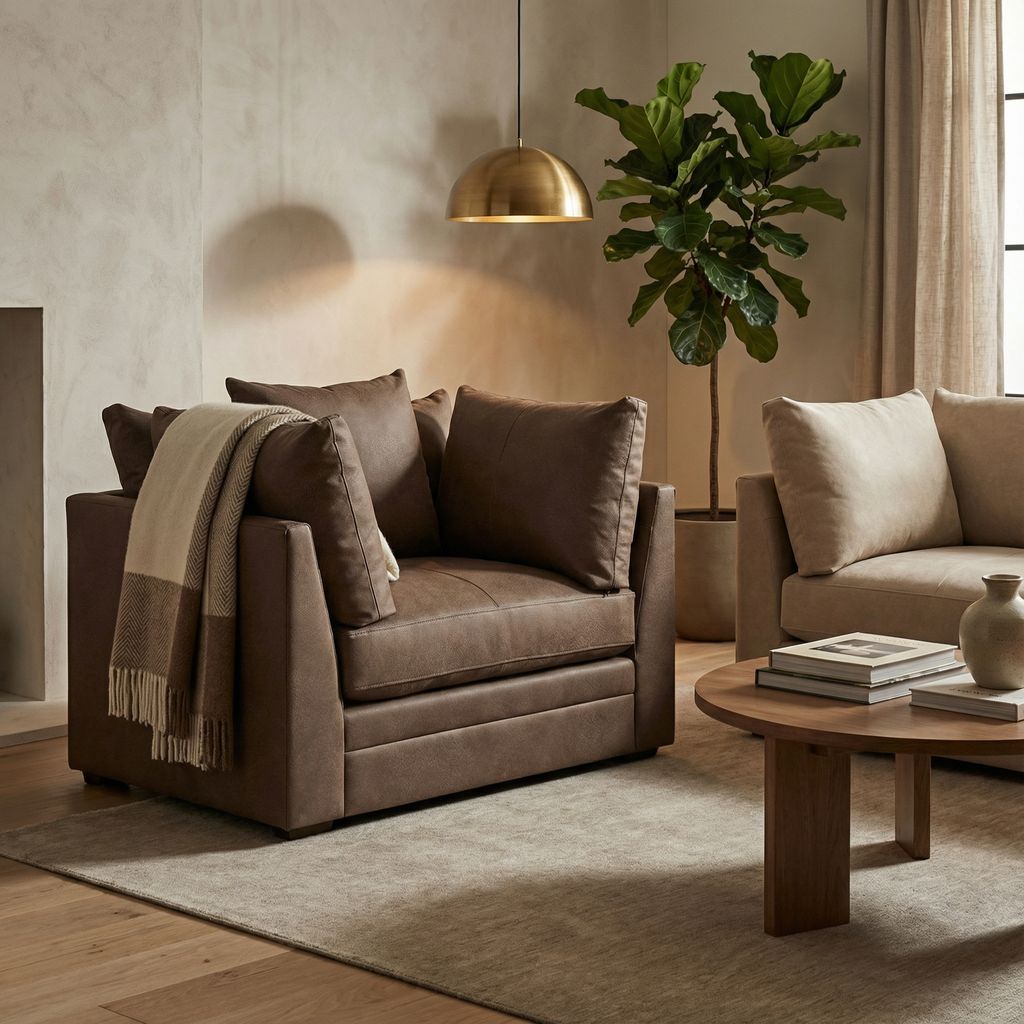 Jaden 46" Top Grain Leather Swivel Chair - Country Life