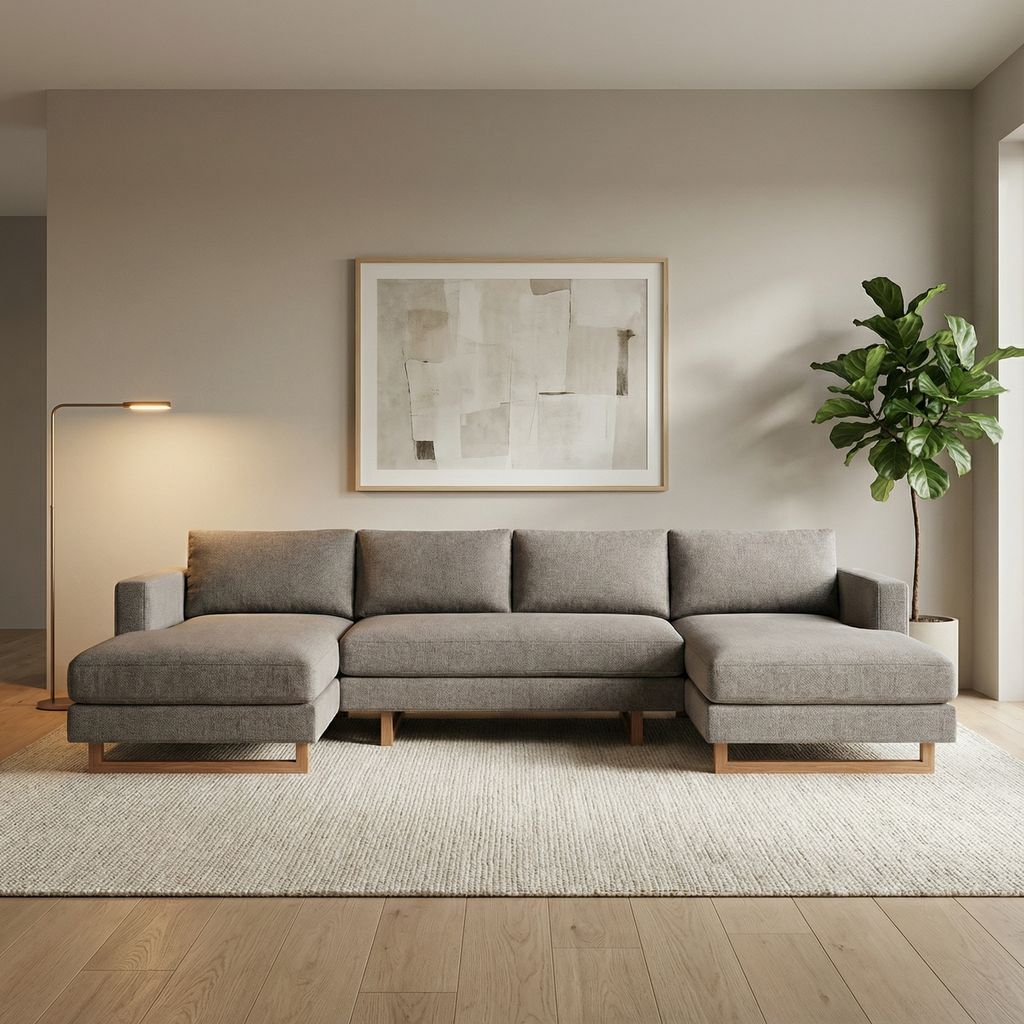 Jeffrey Express Ship 130" Dual Chaise Sectional