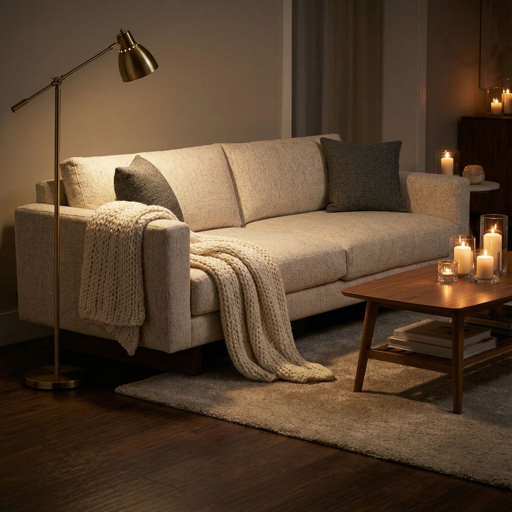 Jeffrey Quick Ship 90" 2 Cushion Sofa - Snow Owl