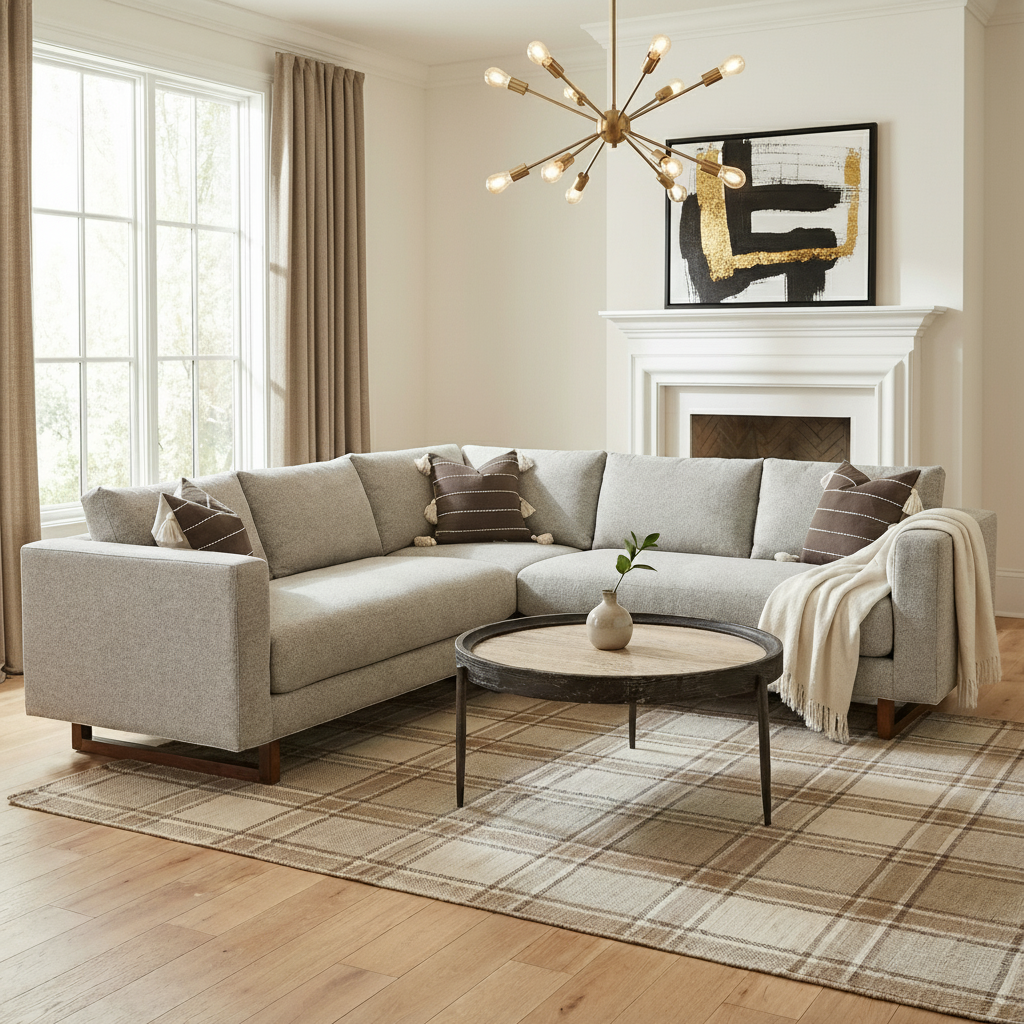 Jeffrey Quick Ship 94" x 94" Bench Cushion Sectional - Harbour Grey