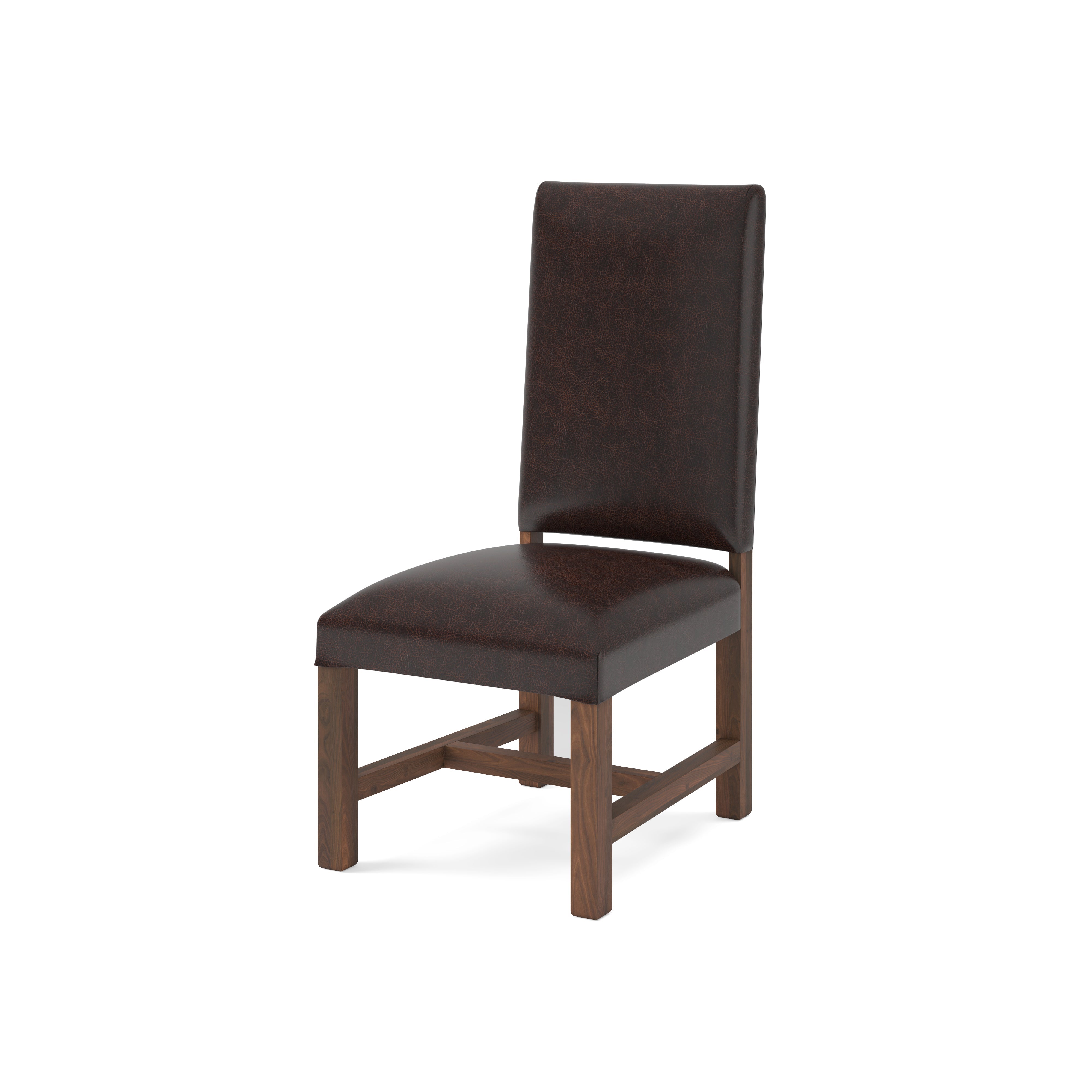 Jeremiah Top Grain Leather Dining Chair - Tobacco + Natural & Smoke