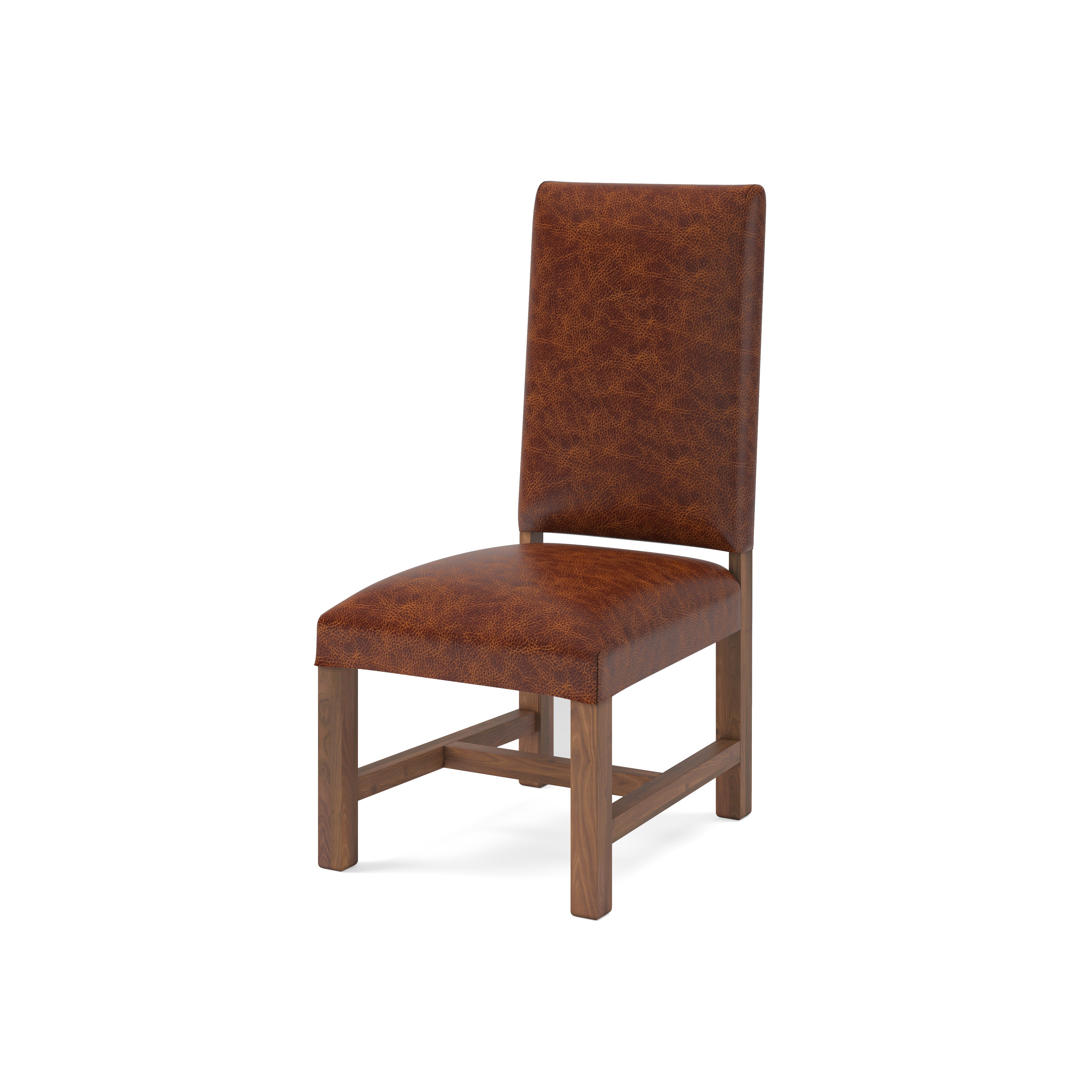 Jeremiah Top Grain Leather Dining Chair - Whiskey + Natural