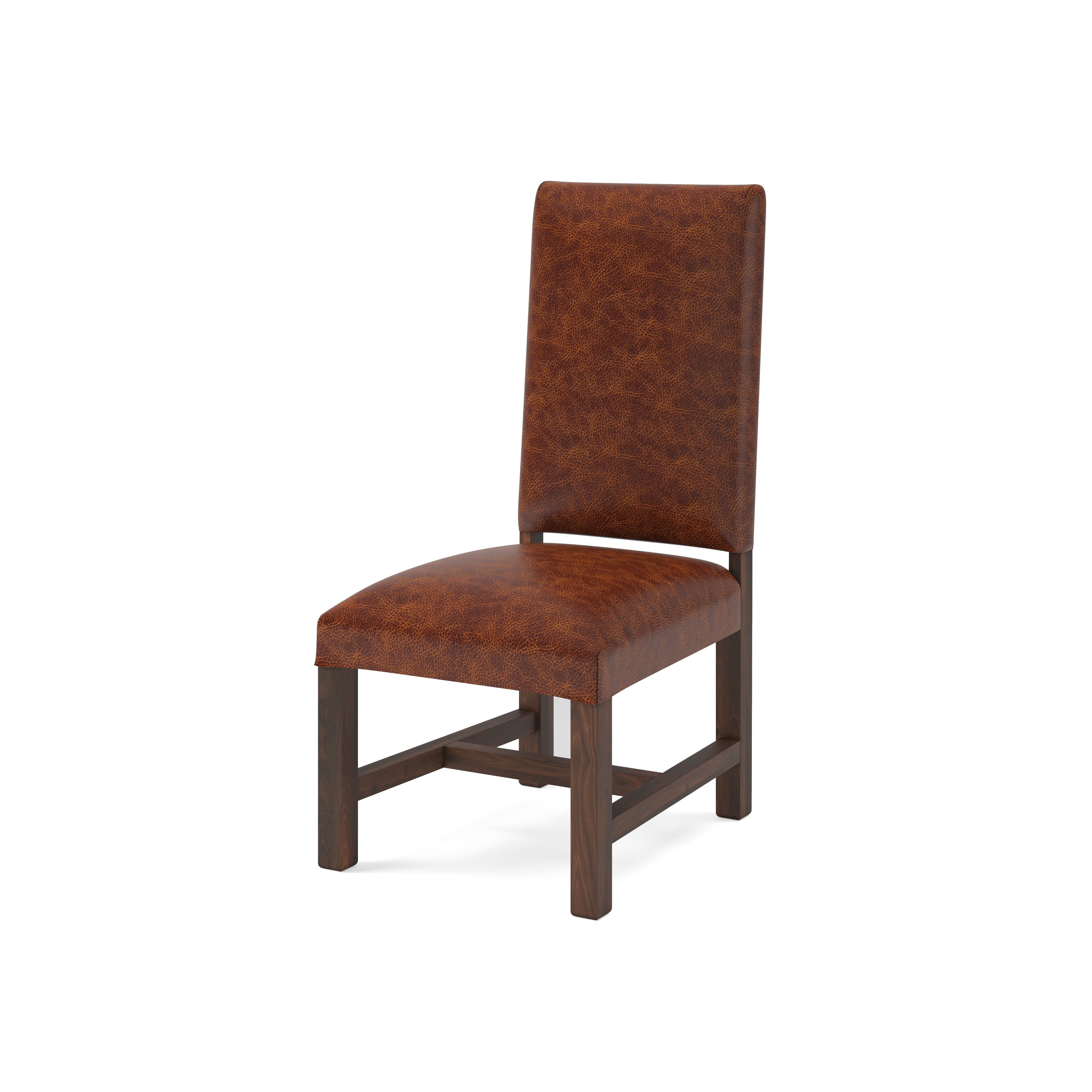 Jeremiah Top Grain Leather Dining Chair - Whiskey + Natural & Black