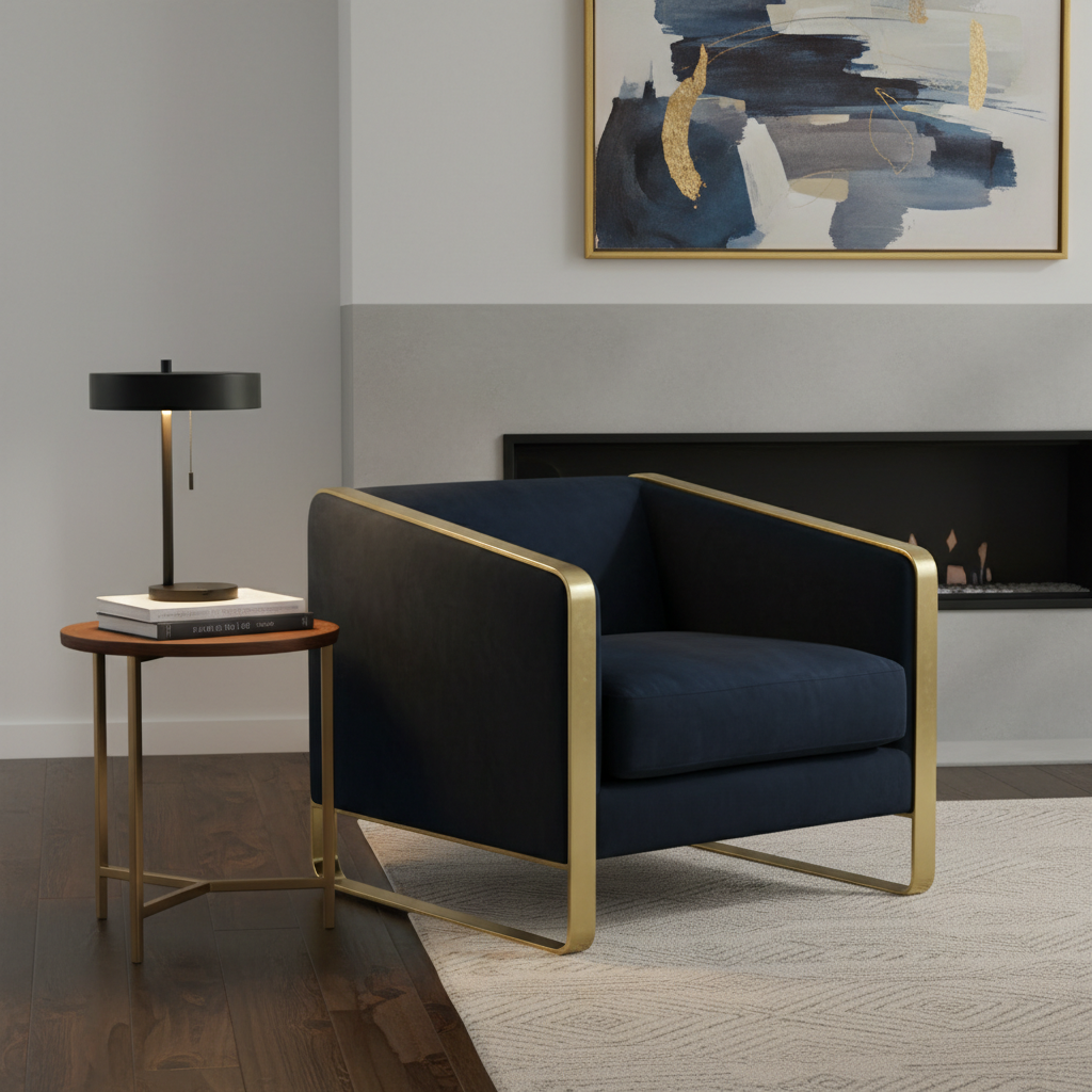 Jules 32" Accent Chair - Black Velvet