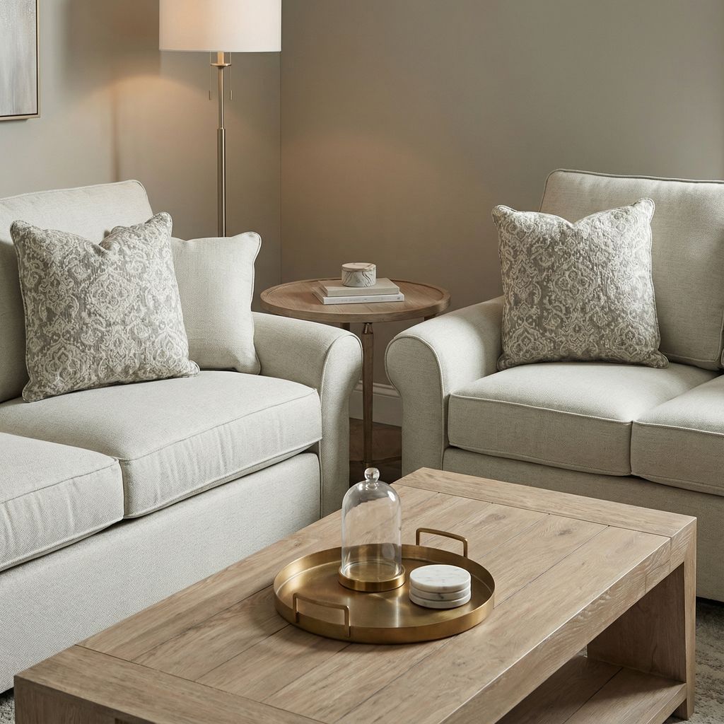 Katrina 84" Rolled Arm 3 Cushion Sofa - Performance Sand Linen