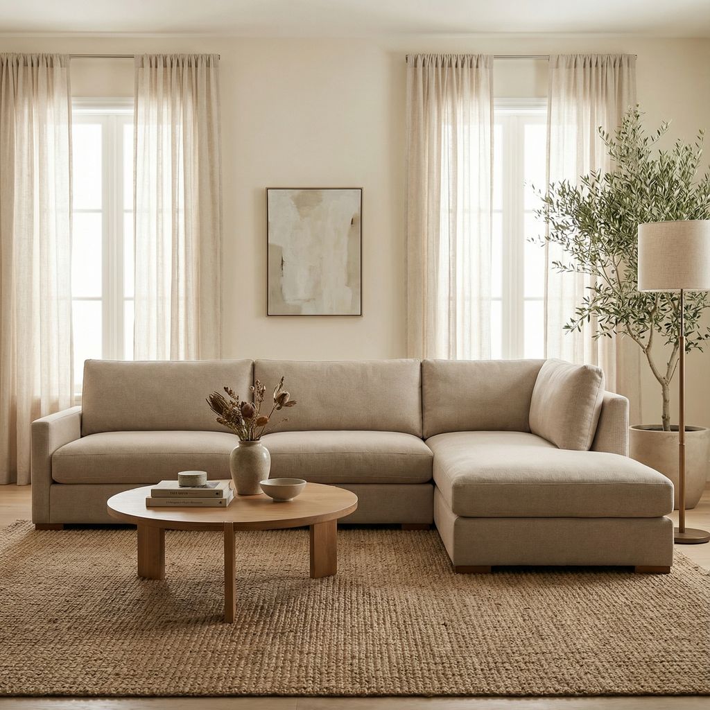 Kelly Express Ship 132" Sofa + Bumper Chaise