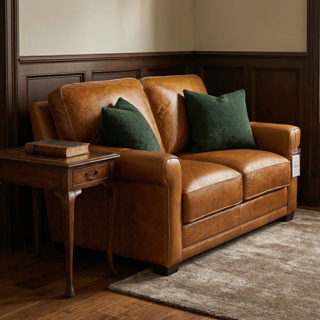 Lucca 66" Italian Top Grain Leather 2 Cushion Loveseat - Brittany