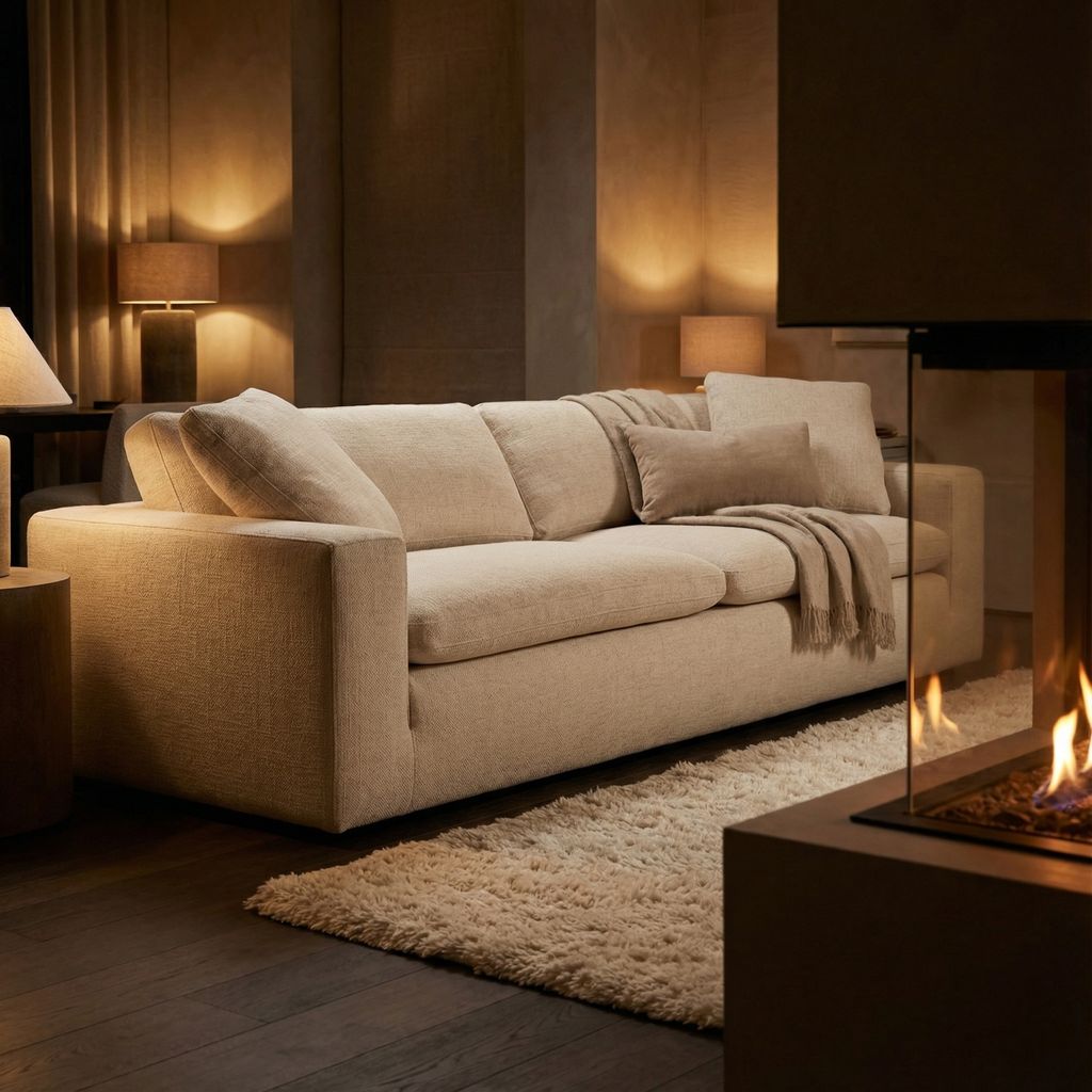 Mabry 96" 2 Cushion Down Sofa - Performance Thames Cream