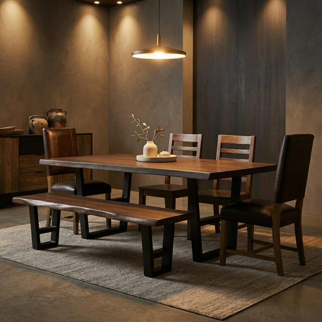 Malcolm Acacia Ladderback Dining Chair - Natural + Black