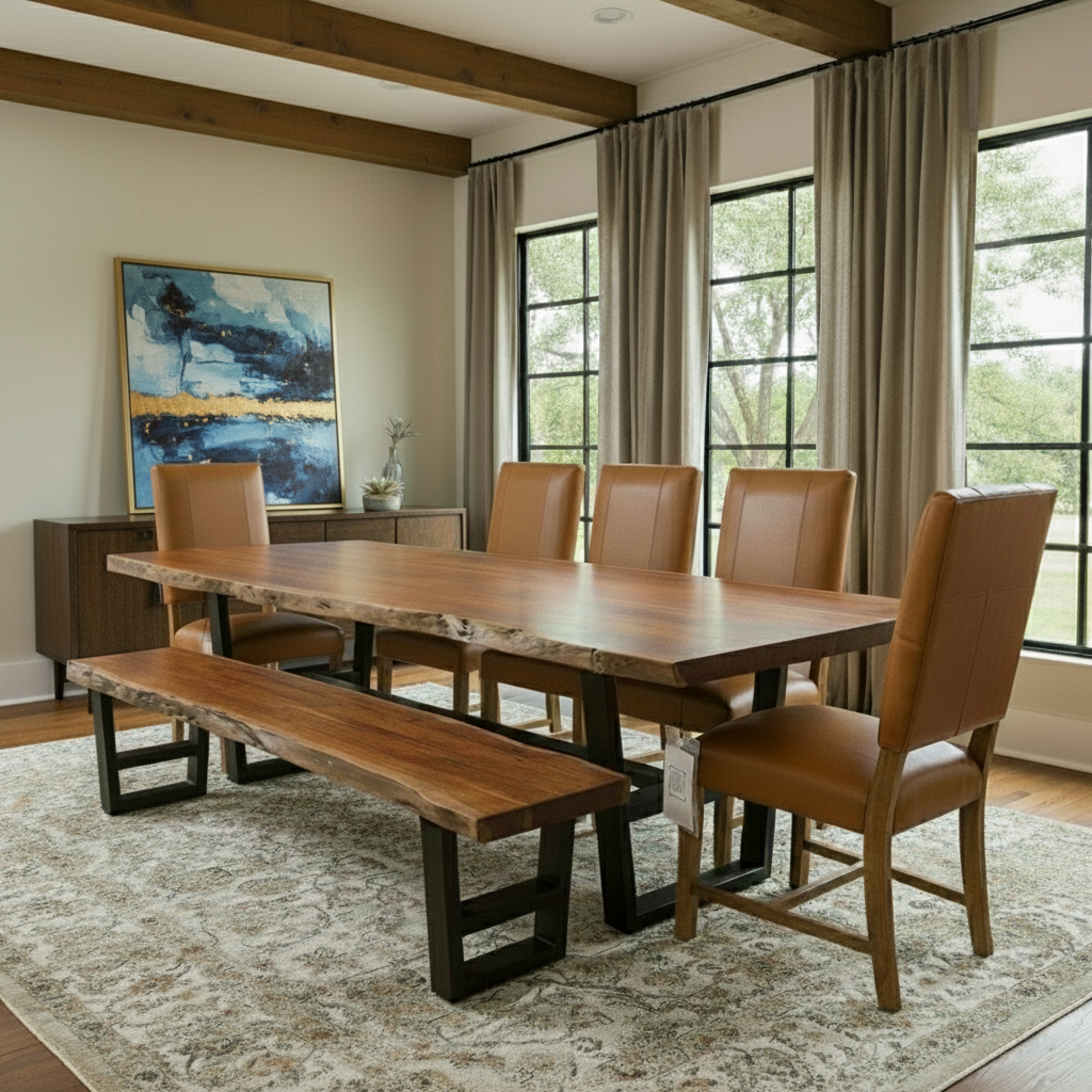 Willis Top Grain Leather Dining Chair - Whiskey + Natural