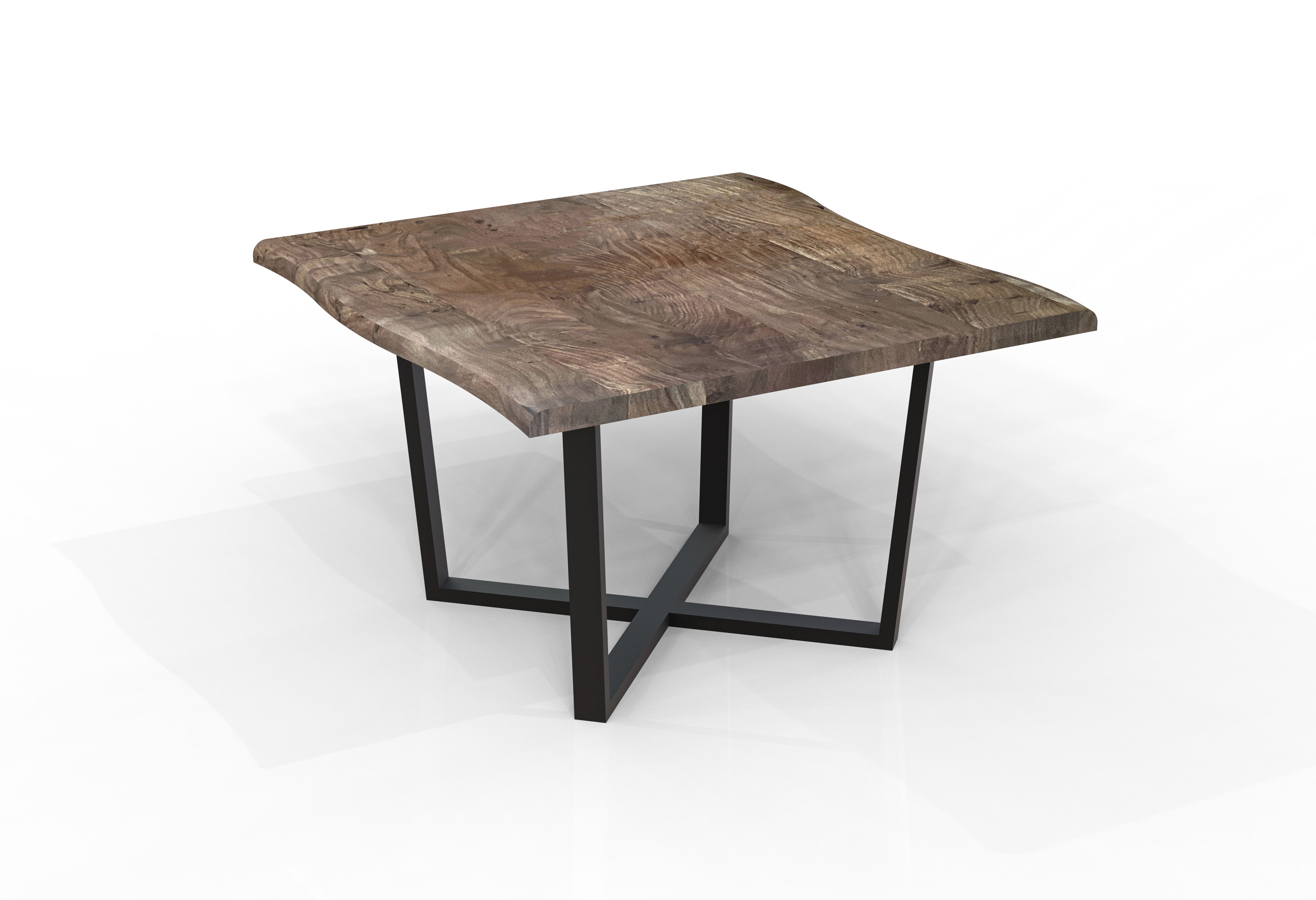 Malcolm 60" Acacia Live Edge Square Counter Table - Natural + Smoke