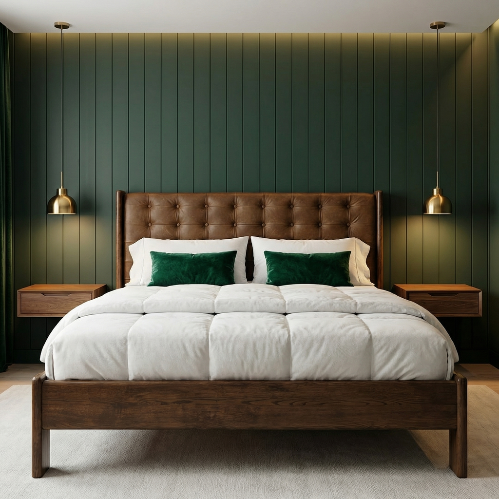 Maren 64" Queen Bed - Ash + Sienna Leather