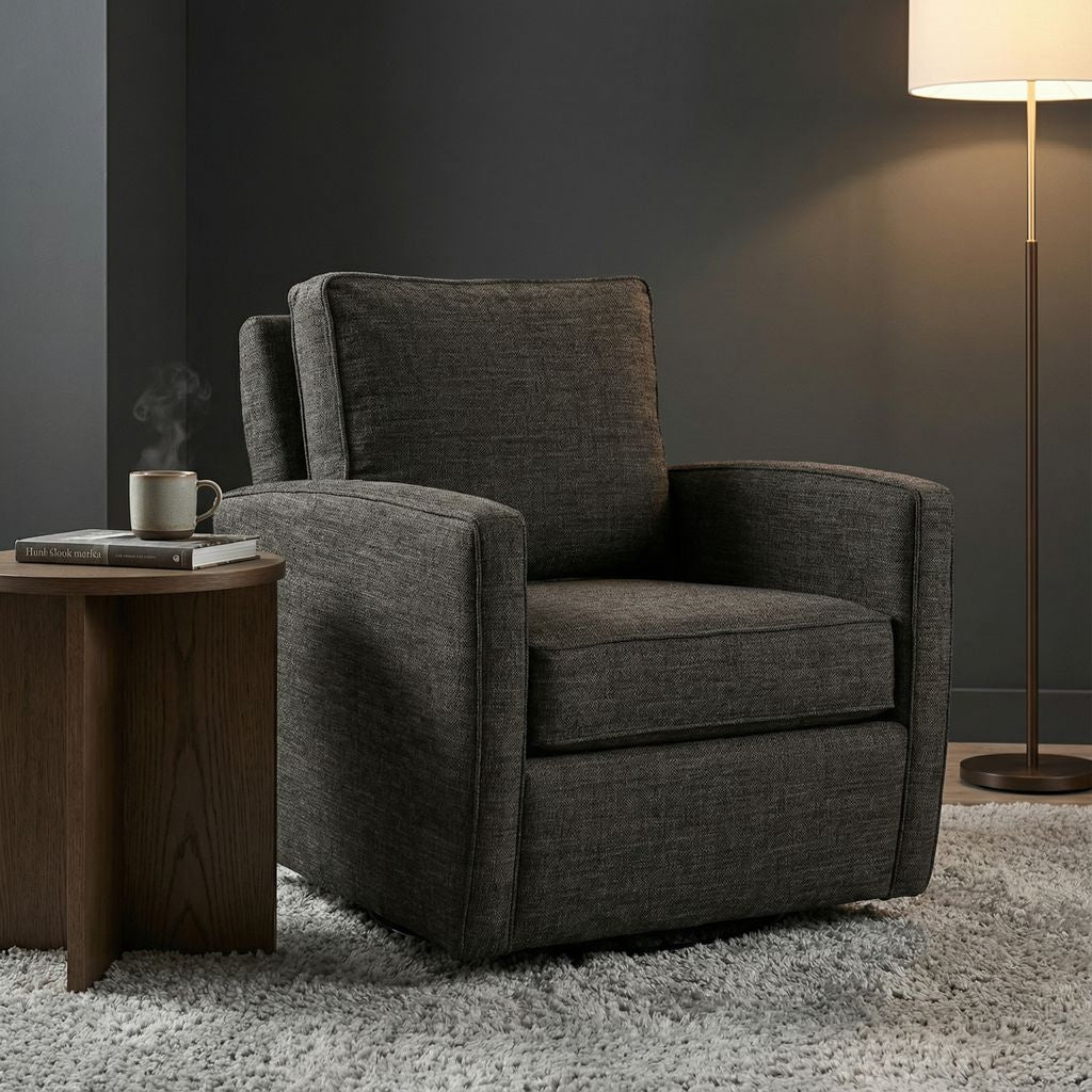 Matthew Express Ship 30" Swivel Glider - Graveled City Black