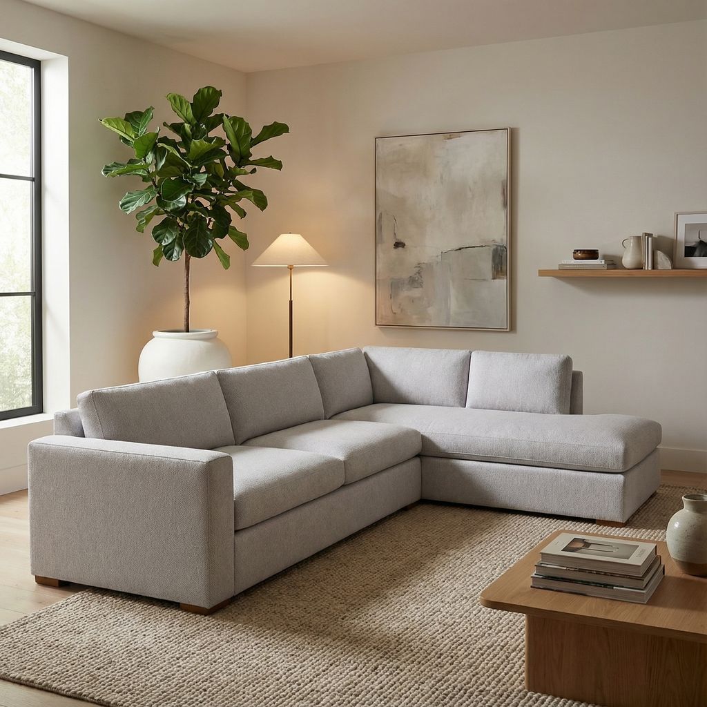 Nathan Luxe Express Ship 113" Sofa + Bumper Chaise