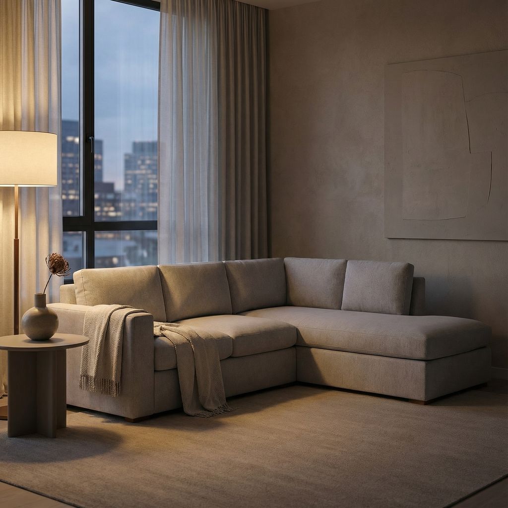 Nathan Luxe Express Ship 97" Sofa + Bumper Chaise