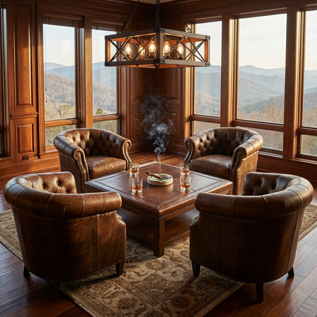 Rockford 36" Tufted Top Grain Leather Swivel Club Chair - Reserve Sycamore