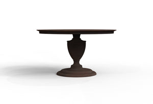 Clancy 53" Acacia Round Pedestal Dining Table - Natural + Black