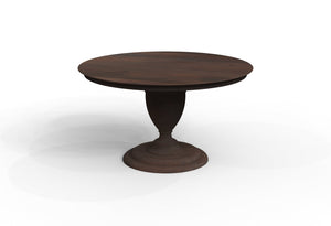 Clancy 53" Acacia Round Pedestal Dining Table - Natural + Black
