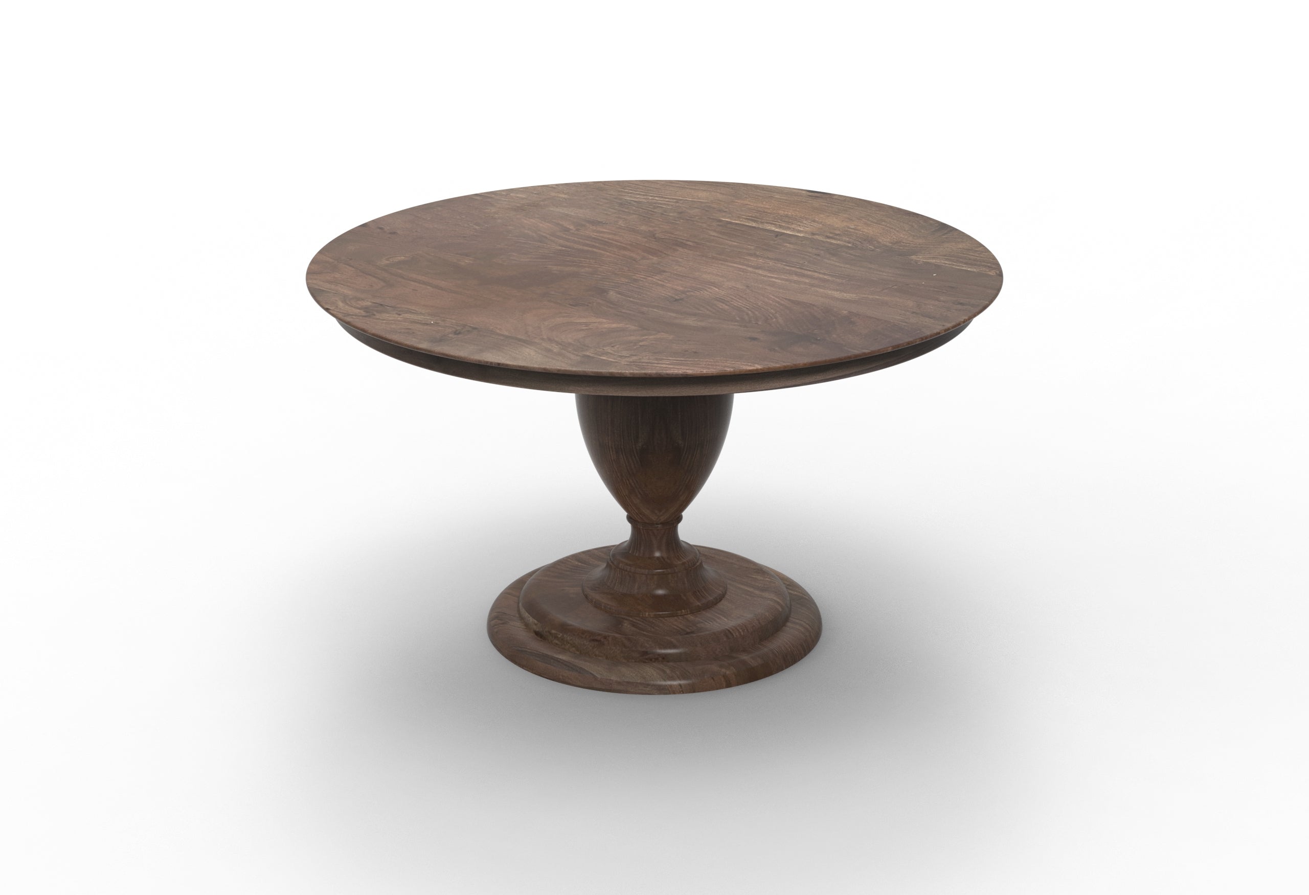 Clancy 53" Acacia Round Pedestal Dining Table - Natural + Smoke