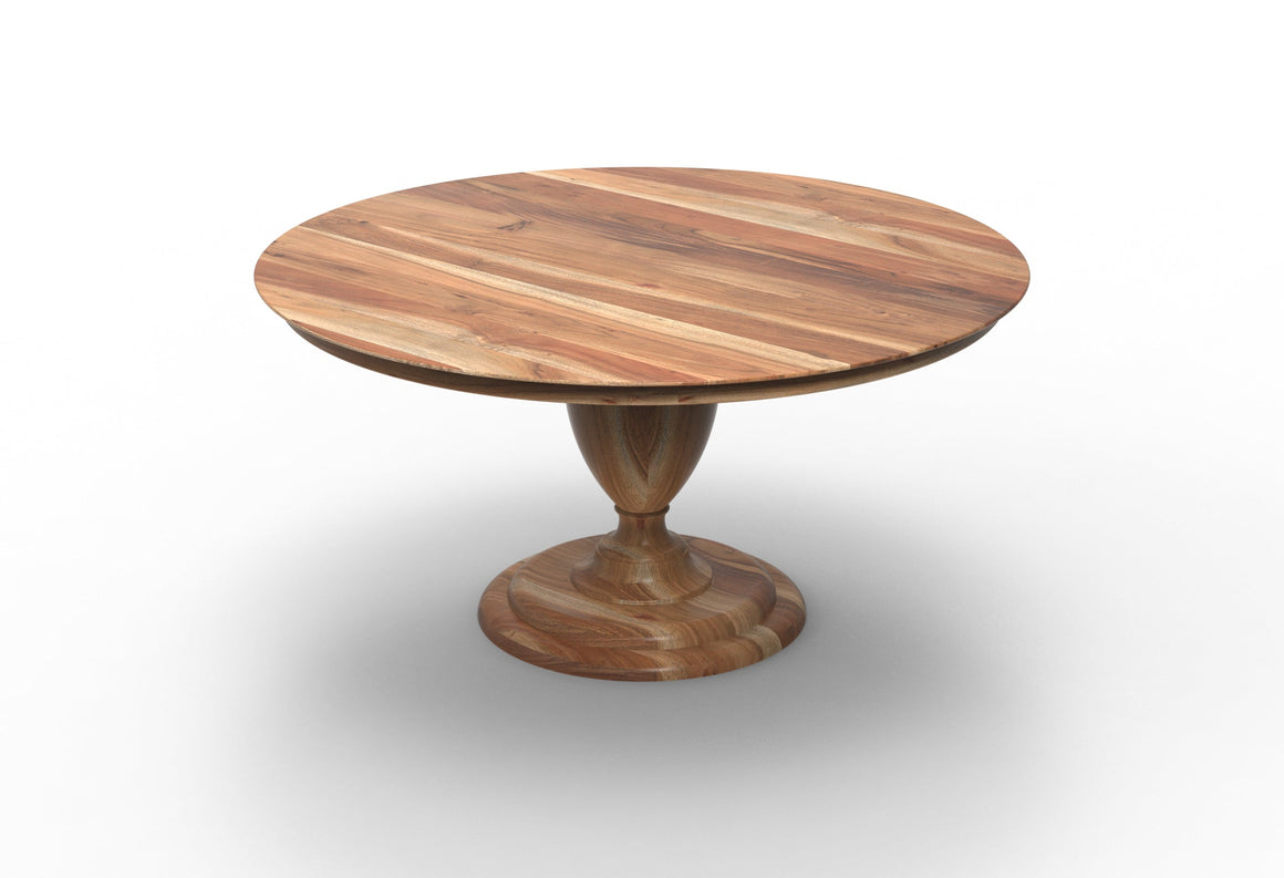 Clancy 60" Acacia Round Pedestal Dining Table - Natural