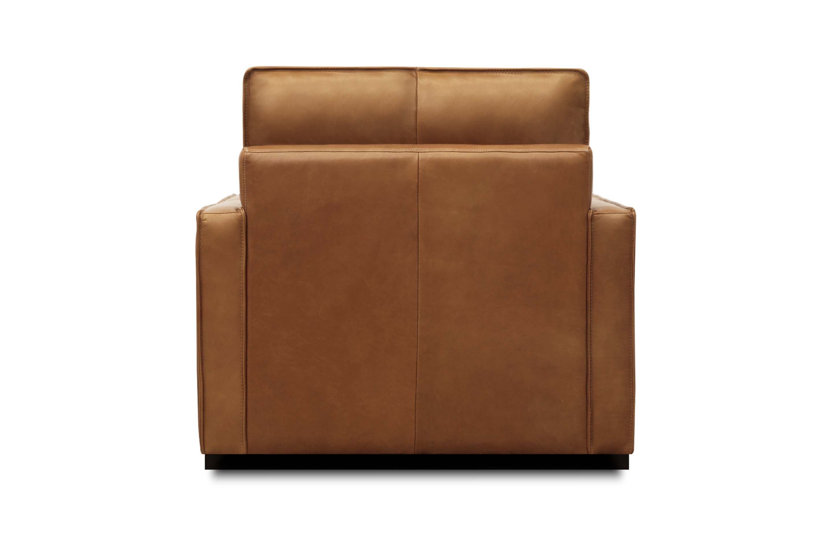Willis 36" Top Grain Leather Swivel Chair - Monza Chestnut