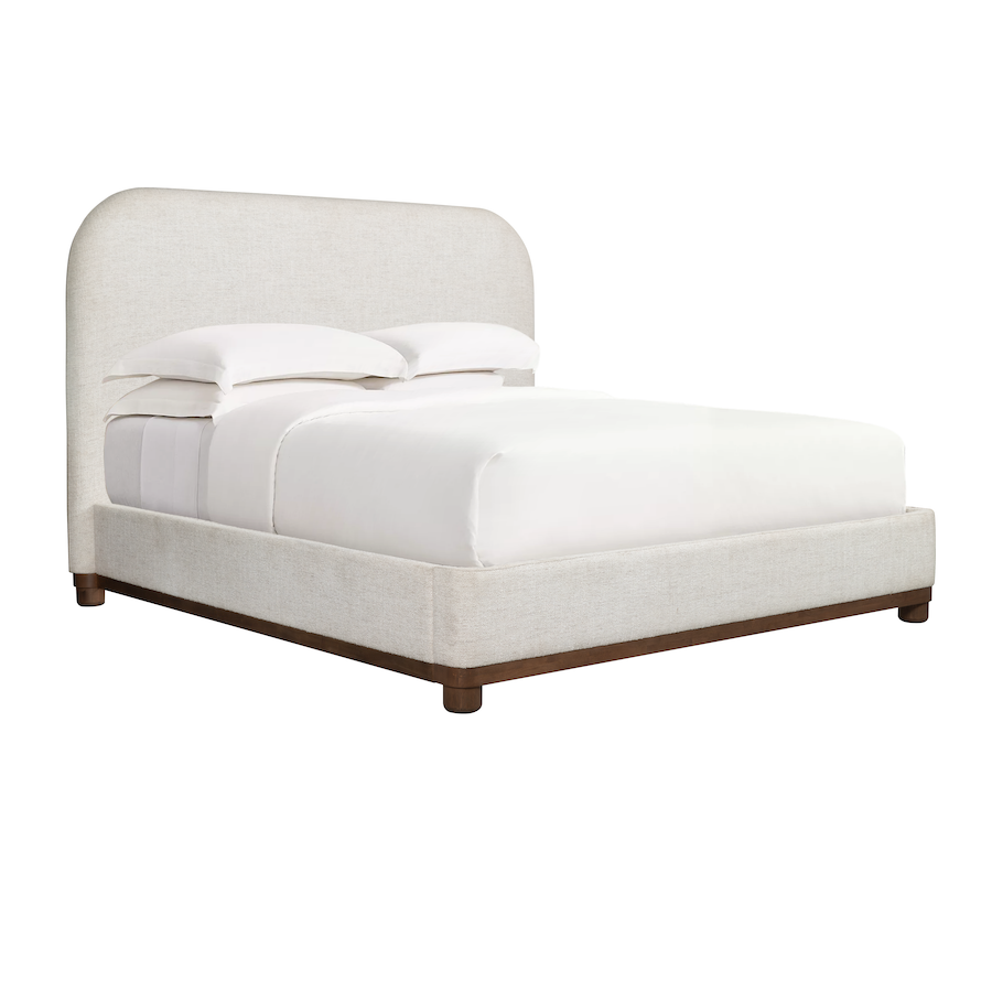 Blythe 72" Upholstered Queen Bed - Canvas Linen + Modern Mocha