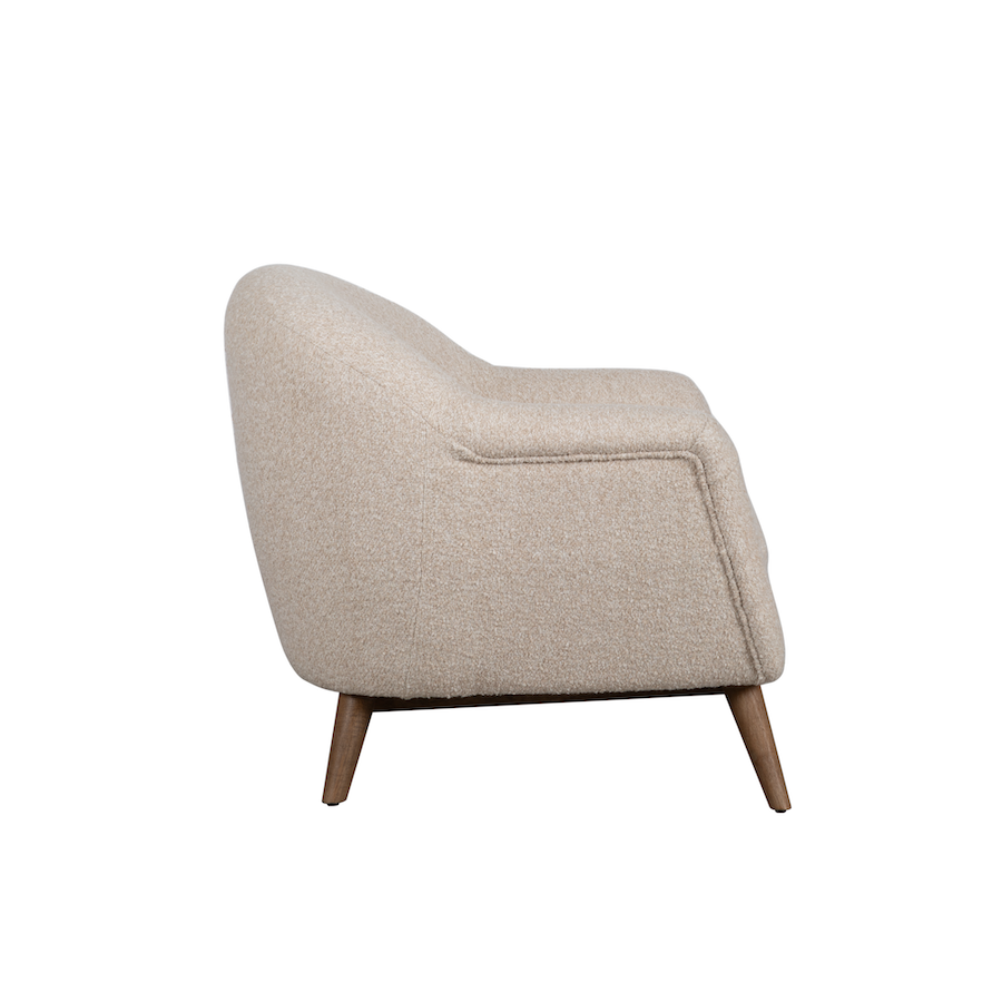 Marius 35" Upholstered Chair - Frosted Oat + Warm Oak