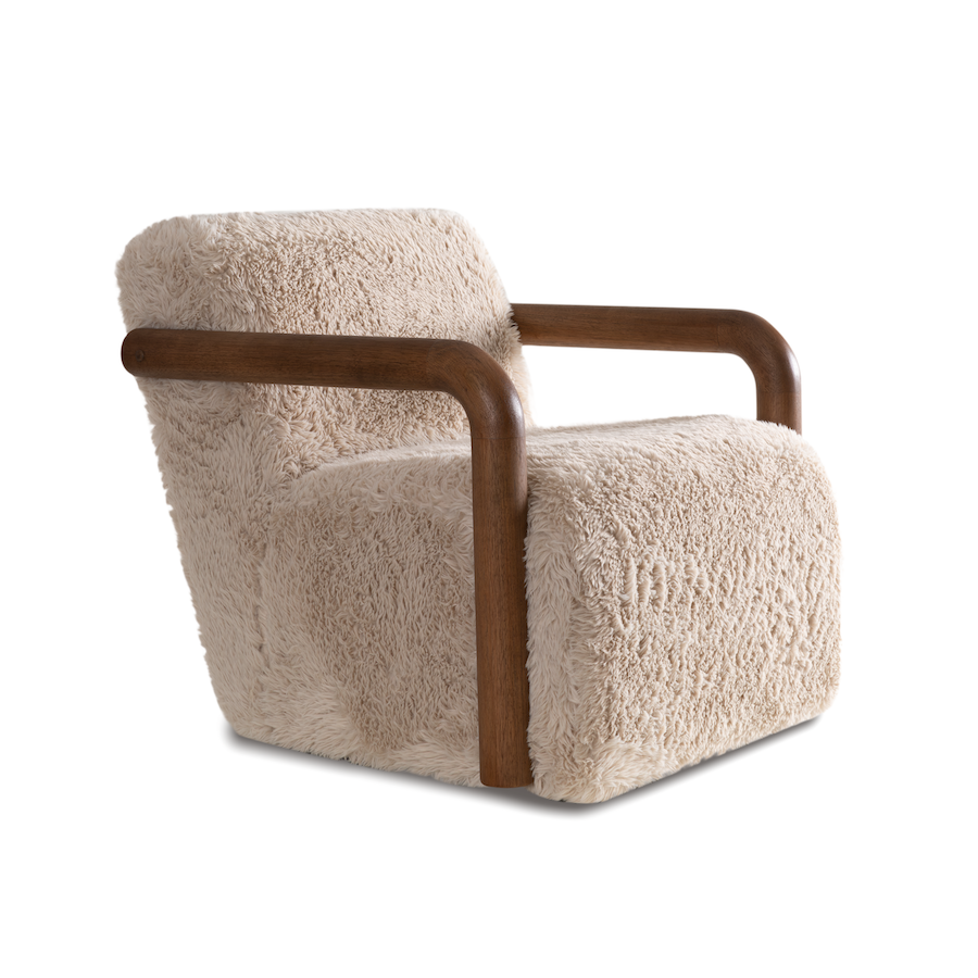 Milo 30" Swivel Chair - Oak + Vanilla