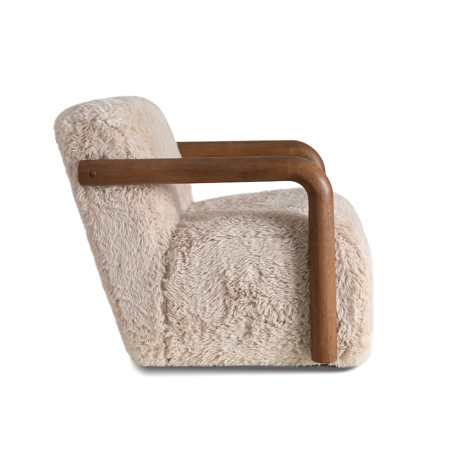 Milo 30" Swivel Occasional Chair - Oak + Vanilla